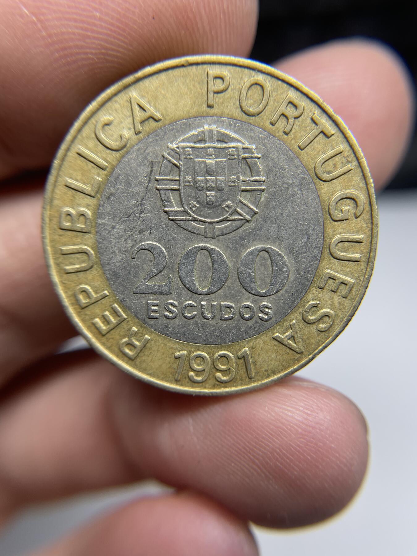 每日一拍，2025年集古藏今外币拍卖第二期-第8场—（总第208拍），可以寄存60天，满160元包邮。 1991年葡萄牙200埃斯库多