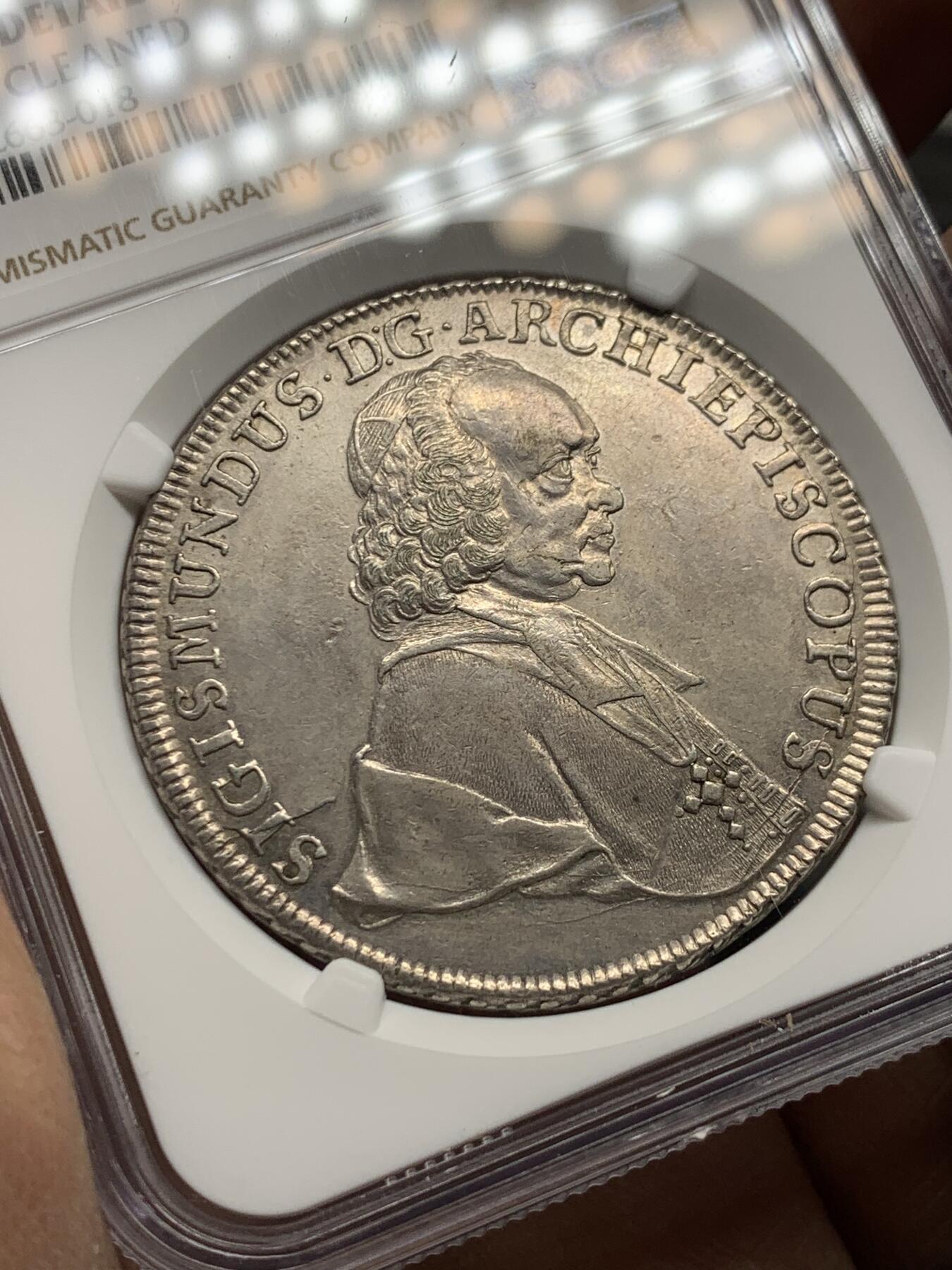 《竞宝斋》第354场 周日，周一，周二 3场连拍 （全场包邮） NGC UNC 萨尔茨堡 1758 亲王大主教西吉斯蒙德泰勒大银币 品种少见 可藏