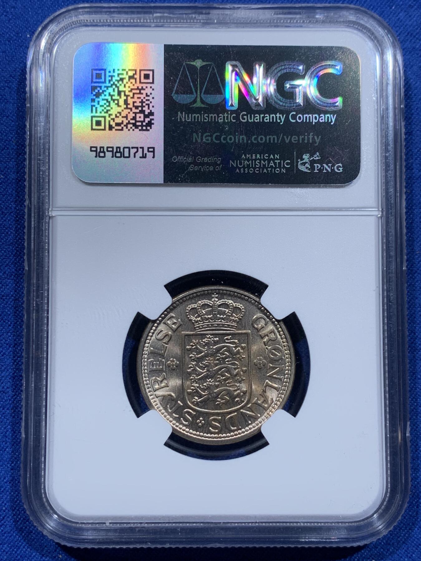 《竞宝斋》第354场 周日，周一，周二 3场连拍 （全场包邮） NGC MS65 格陵兰群岛1926北极熊25欧尔 车轮光状态喜欢不要错过了，热门品种！