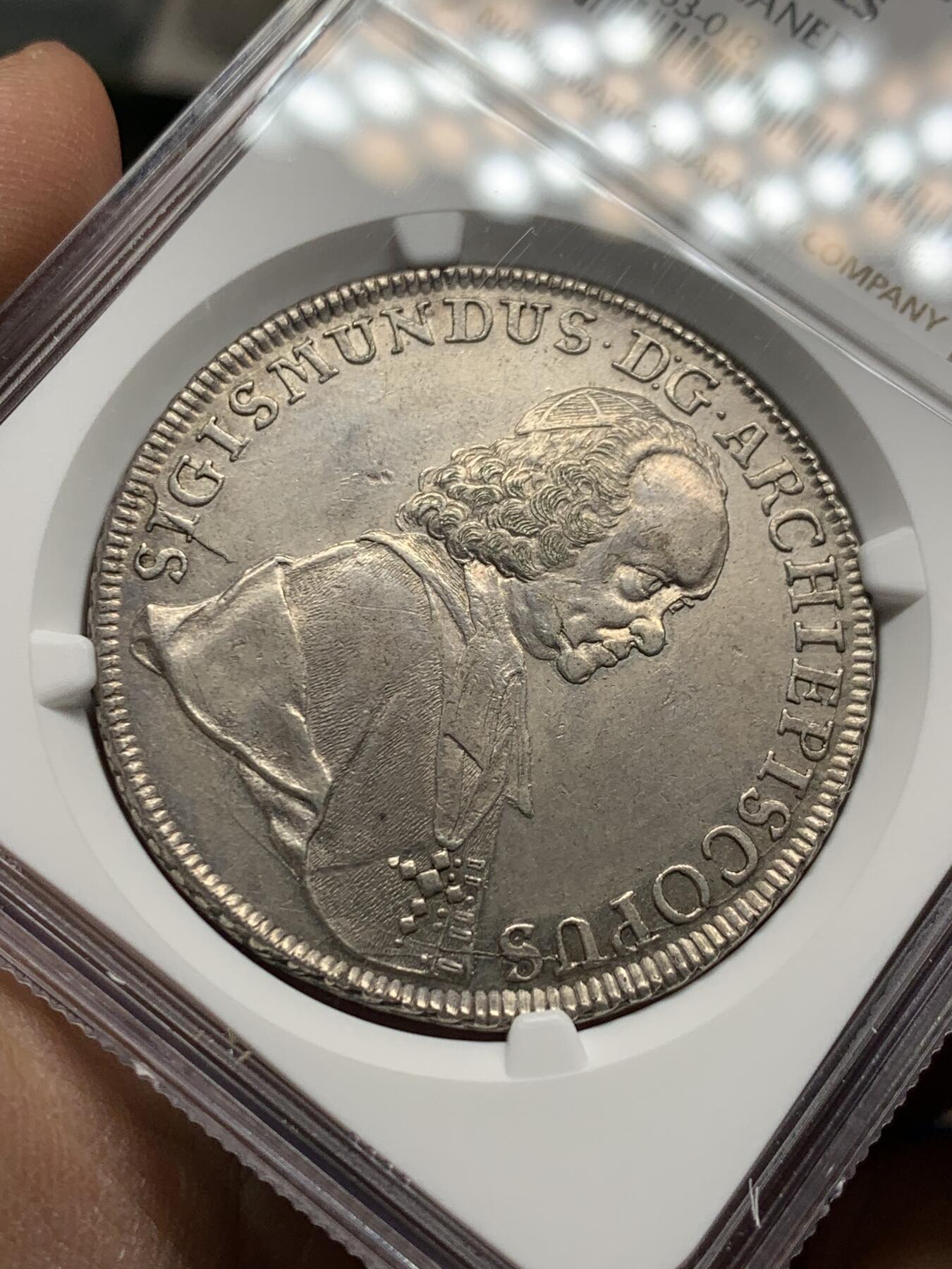《竞宝斋》第354场 周日，周一，周二 3场连拍 （全场包邮） NGC UNC 萨尔茨堡 1758 亲王大主教西吉斯蒙德泰勒大银币 品种少见 可藏
