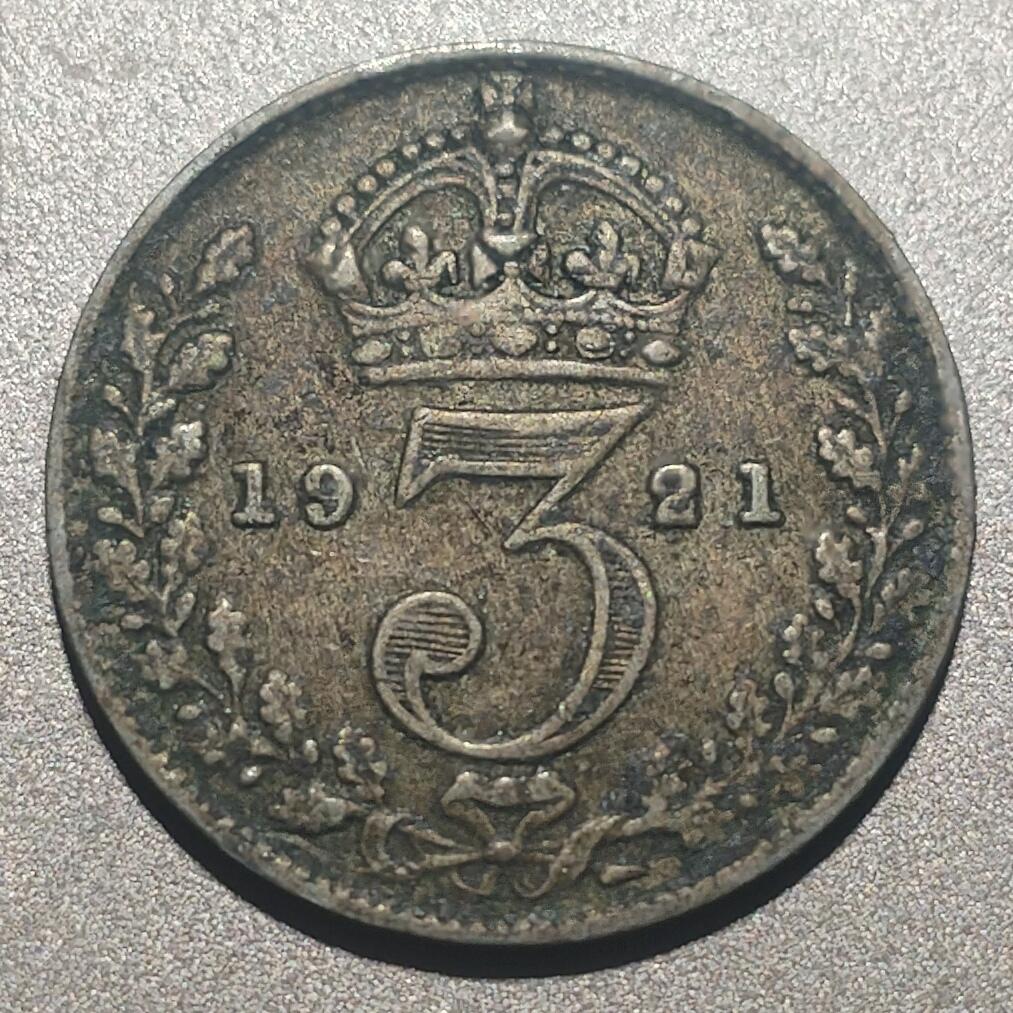 林专场 硬币纸币外币专场（第8期）接代拍 1921年乔五三便士银币