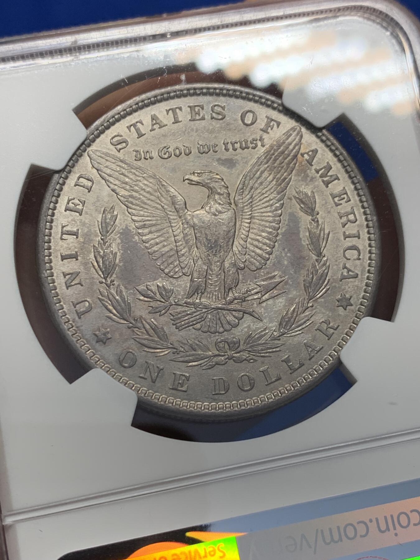 《竞宝斋》第353场 周日，周一，周二 3场连拍 （全场包邮） NGC AUD 美国1880年S版摩根一美元银币 彩酱好味道