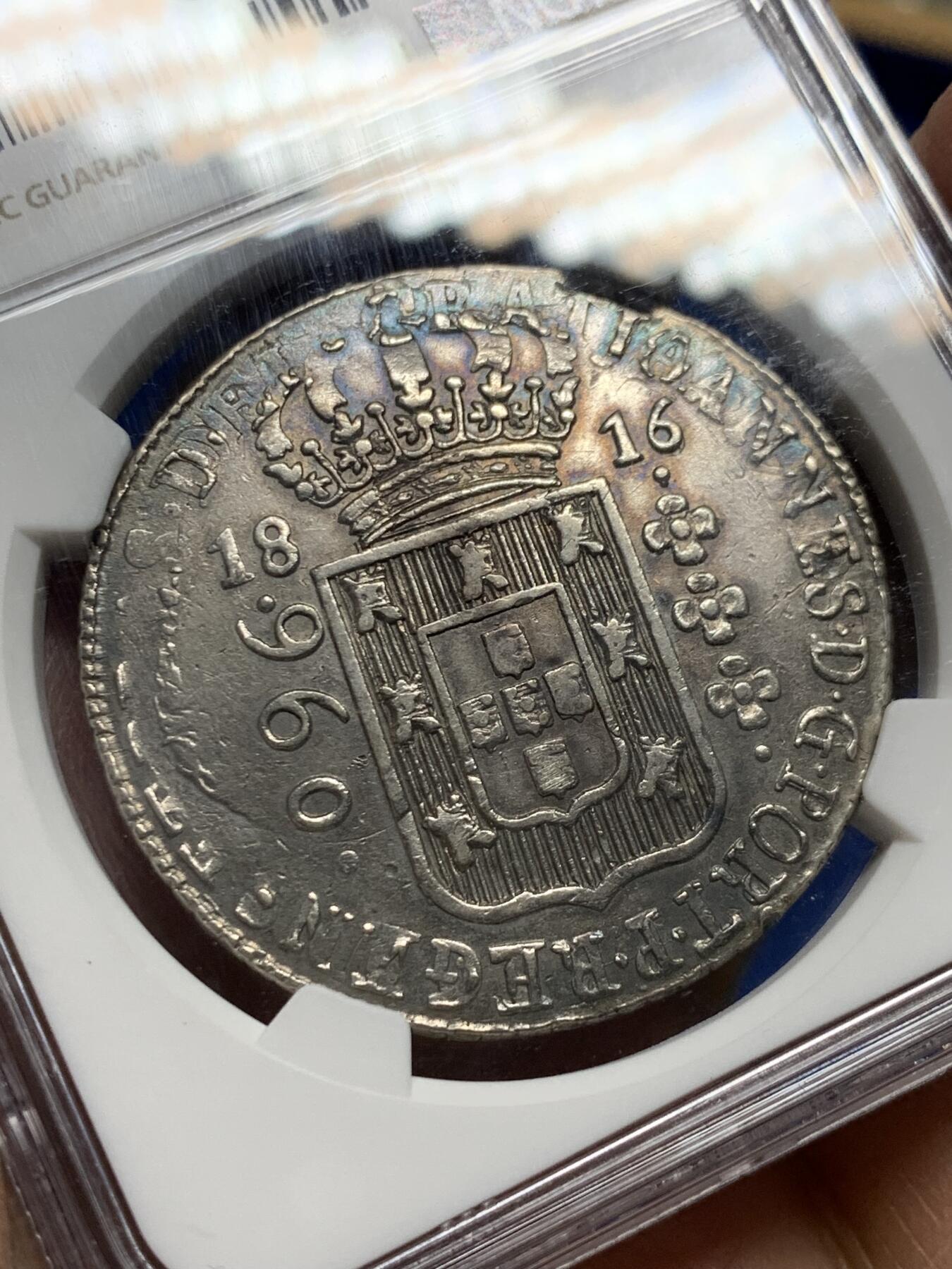 《竞宝斋》第354场 周日，周一，周二 3场连拍 （全场包邮） NGC AUD 1816葡属巴西960R大银币