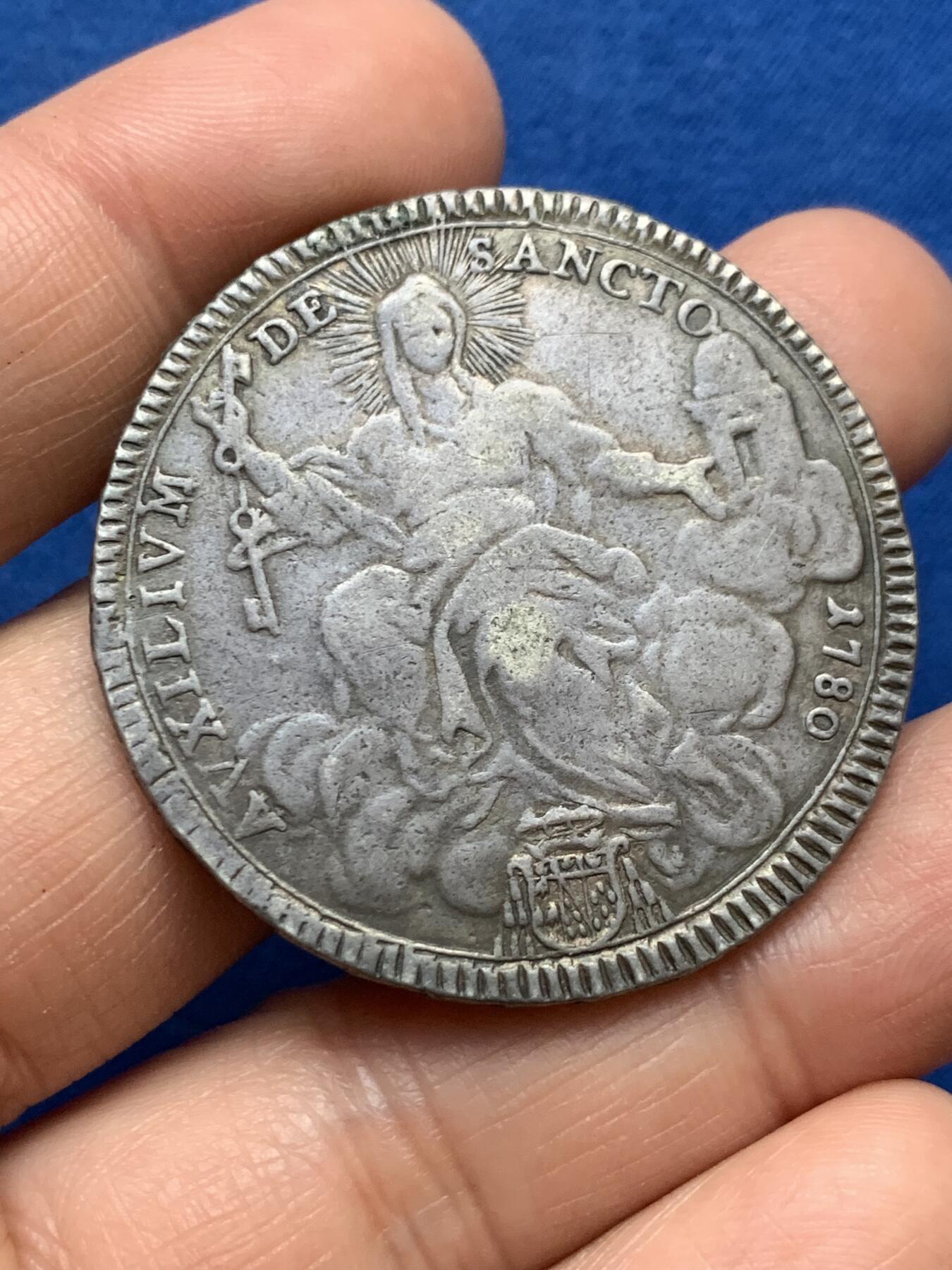 《竞宝斋》第353场 周日，周一，周二 3场连拍 （全场包邮） 意大利教皇国1780年教皇庇护六世scudo大银币 细节见图