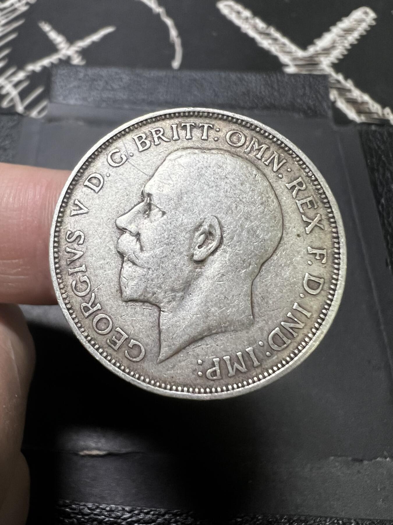 聚福钱庄~世界钱币第一期 新店开业 全场包邮 欢迎参拍 英国1916年乔治五世1弗洛林银币 高银版