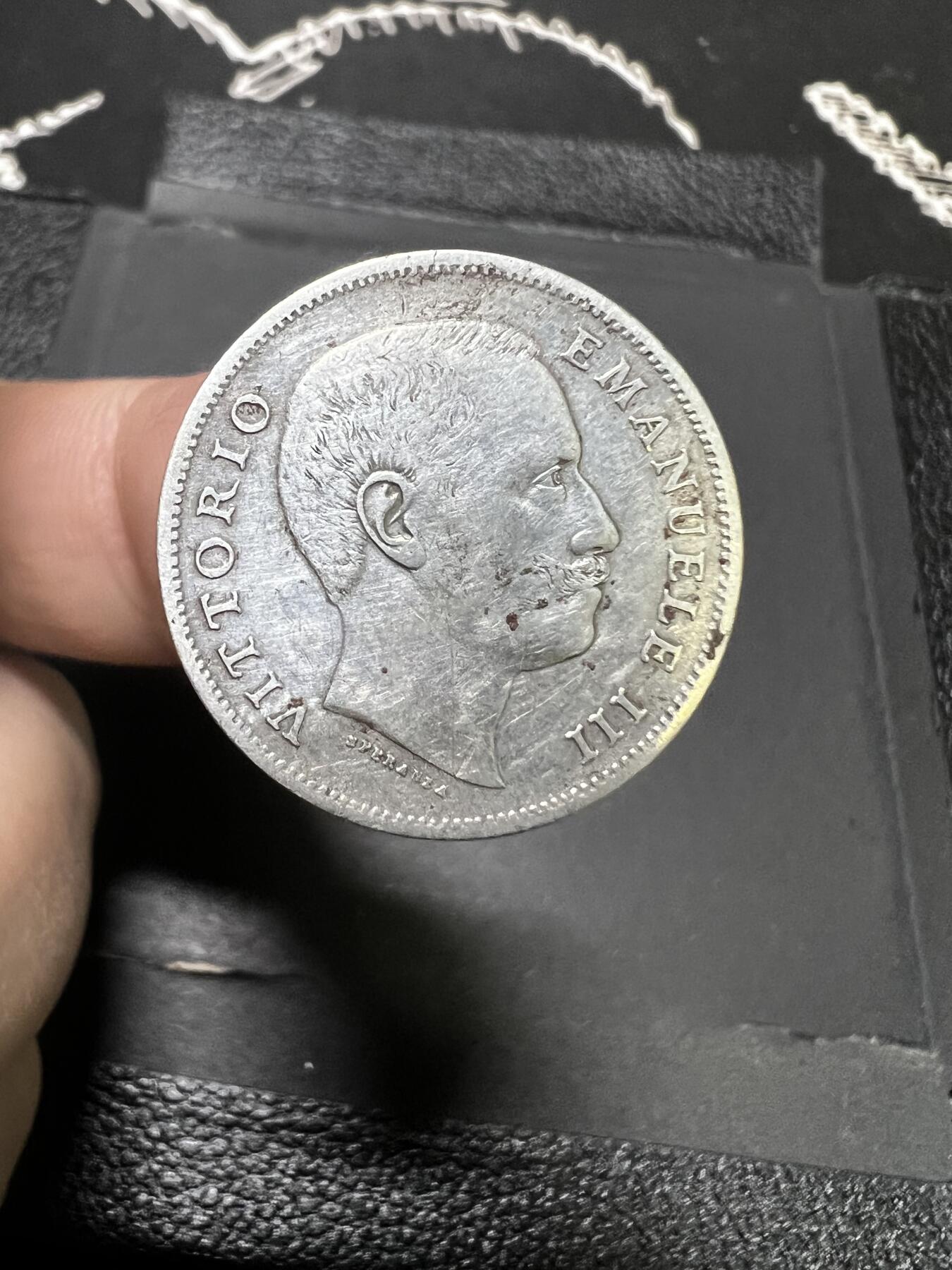 聚福钱庄~世界钱币第一期 新店开业 全场包邮 欢迎参拍 意大利1906年鹰徽1里拉银币