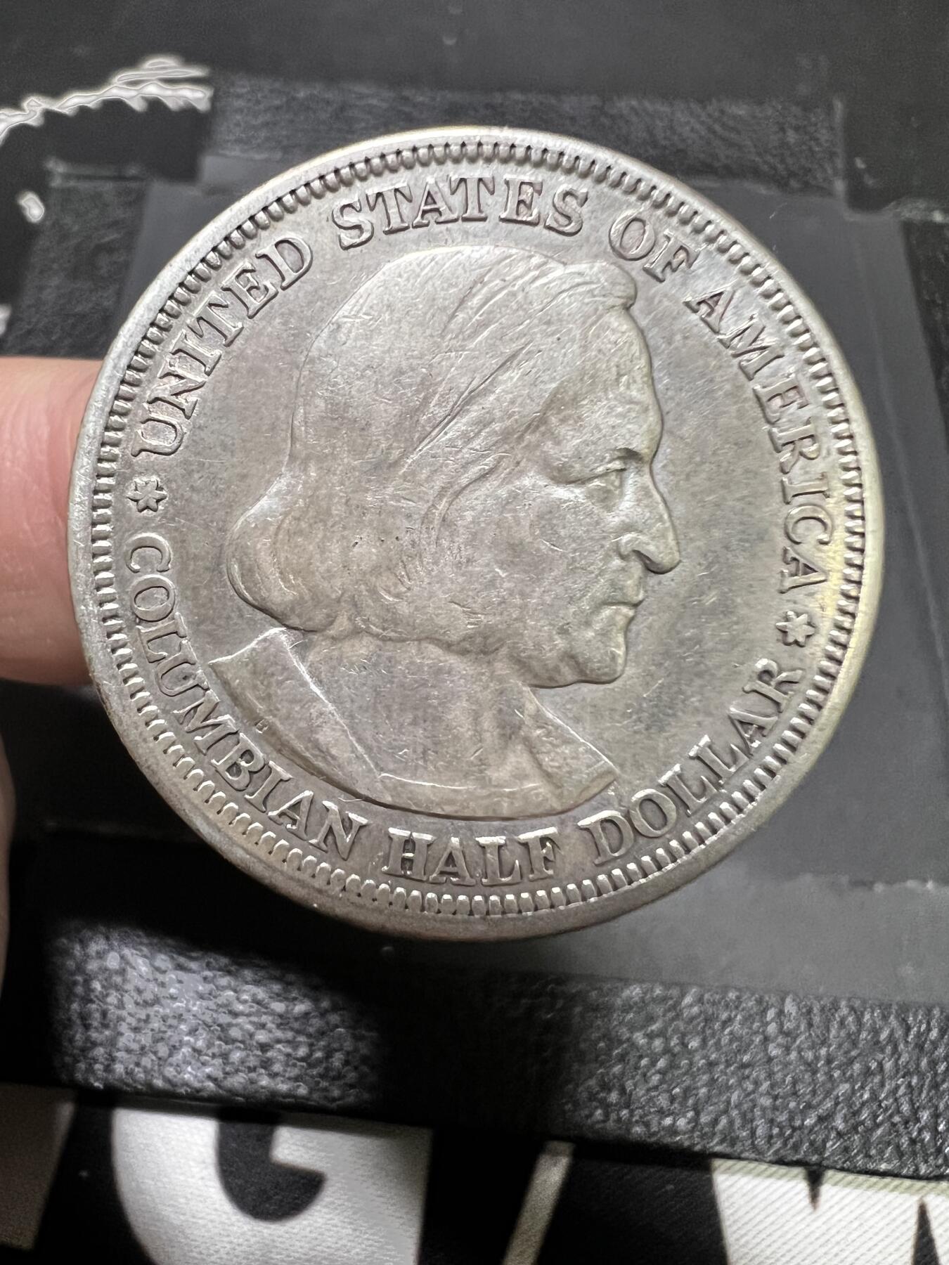聚福钱庄~世界钱币第一期 新店开业 全场包邮 欢迎参拍 美国1893年哥伦布50分银币