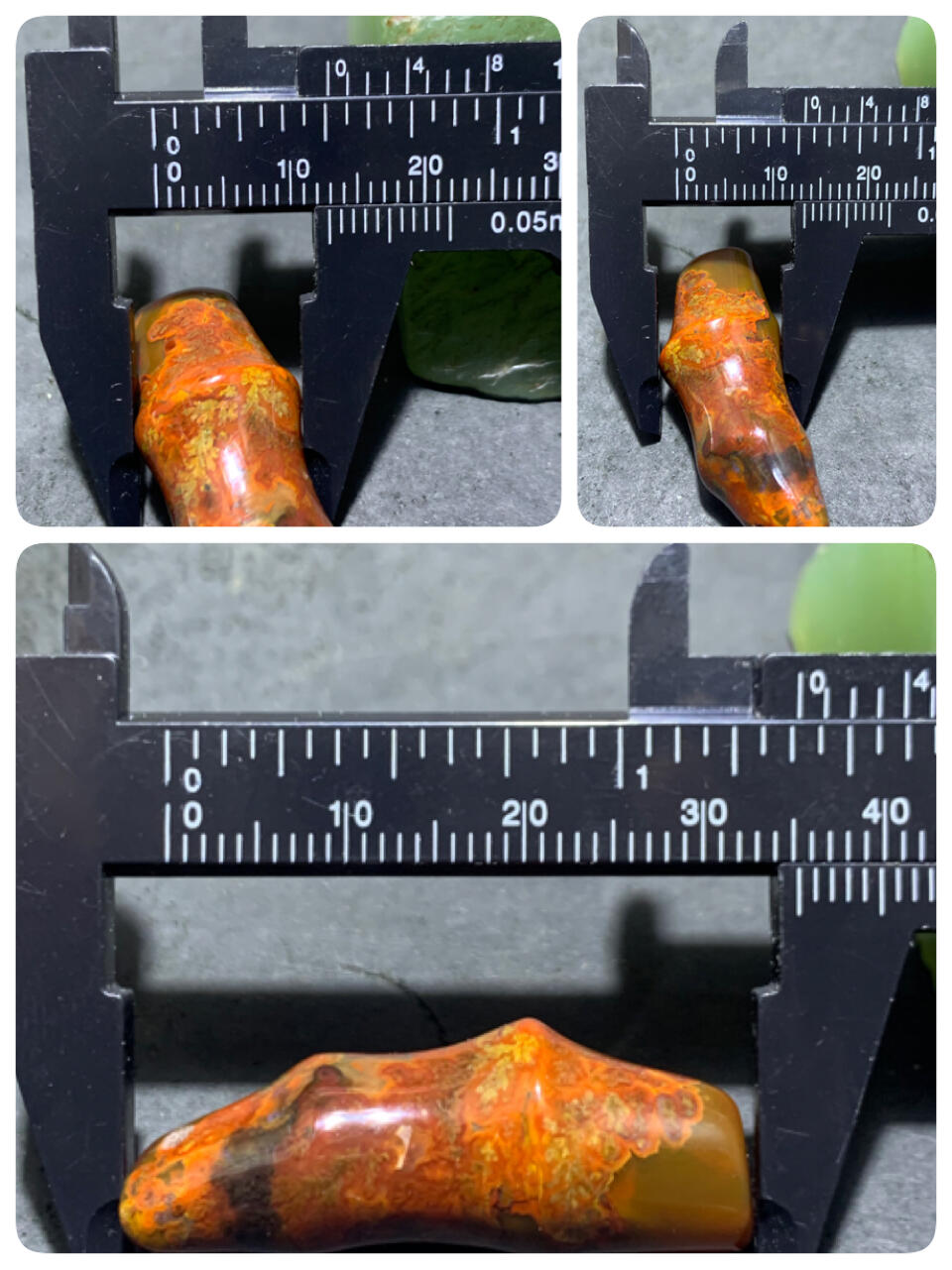 精美高润度草花纹战国红玛瑙雕刻竹节吊坠一个，