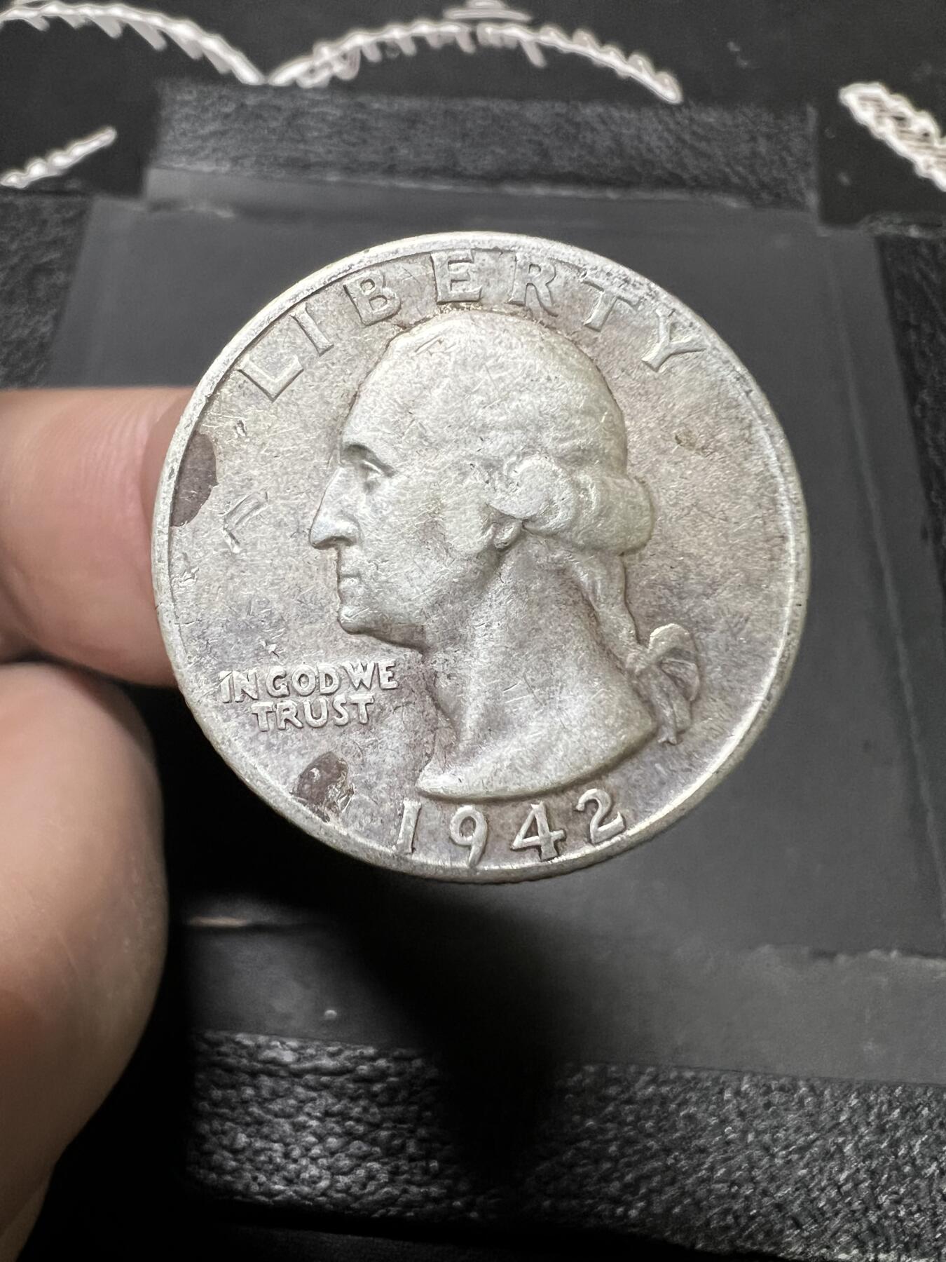 聚福钱庄~世界钱币第一期 新店开业 全场包邮 欢迎参拍 美国1942年华盛顿25分银币
