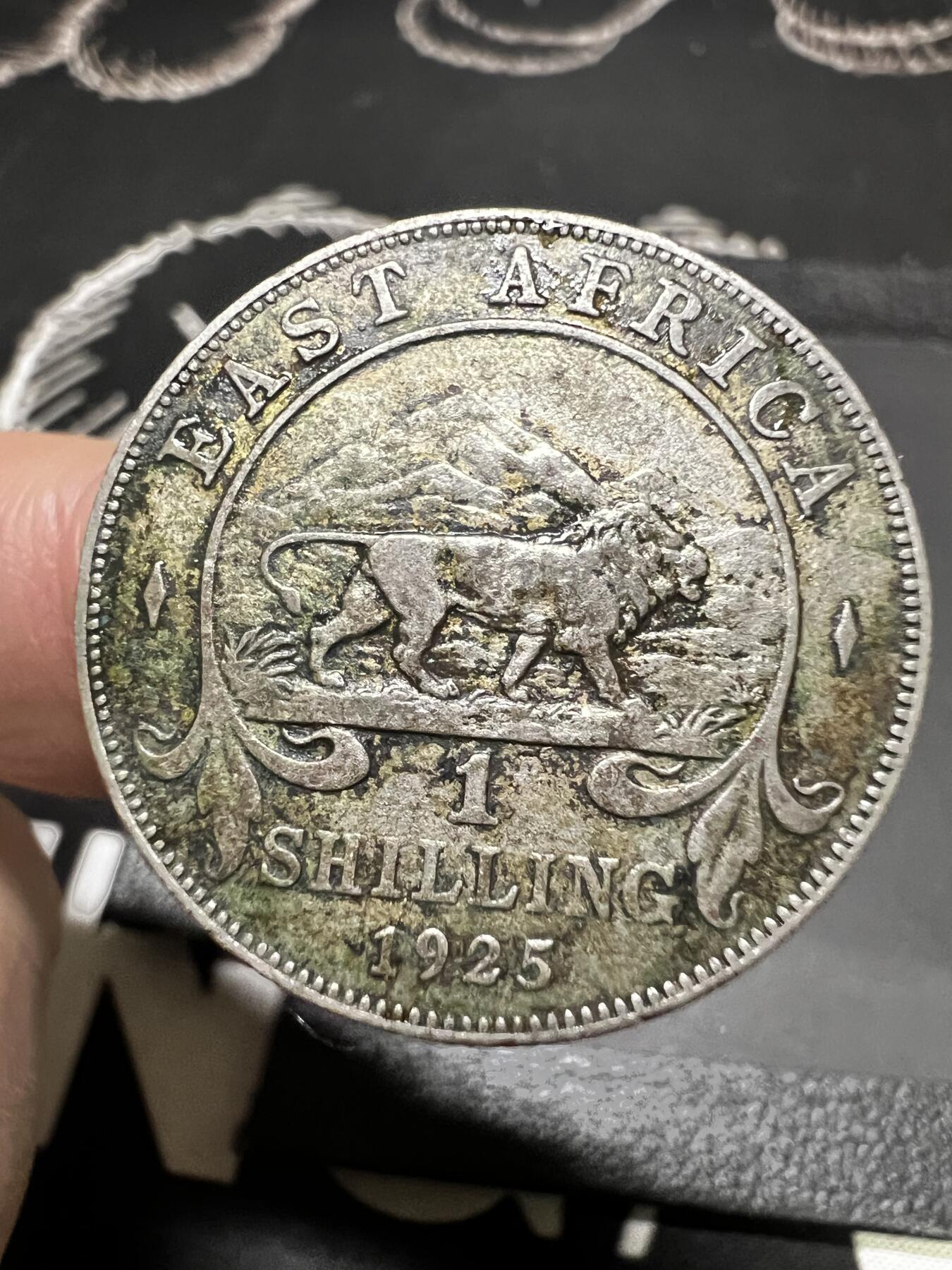 聚福钱庄~世界钱币第一期 新店开业 全场包邮 欢迎参拍 英属东非1925年乔治五世1先令银币