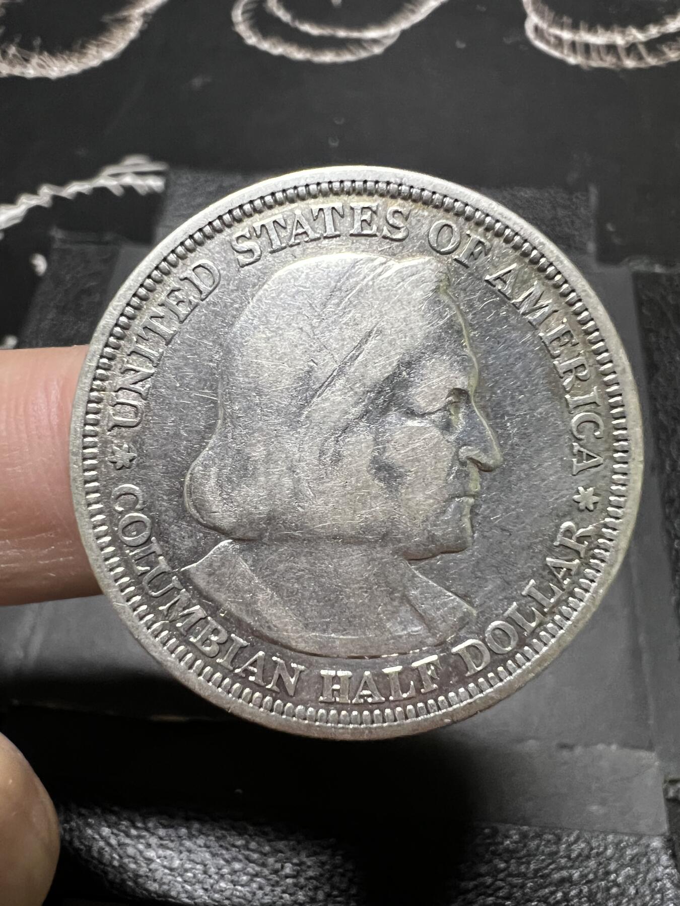 聚福钱庄~世界钱币第一期 新店开业 全场包邮 欢迎参拍 美国1893年哥伦布50分银币