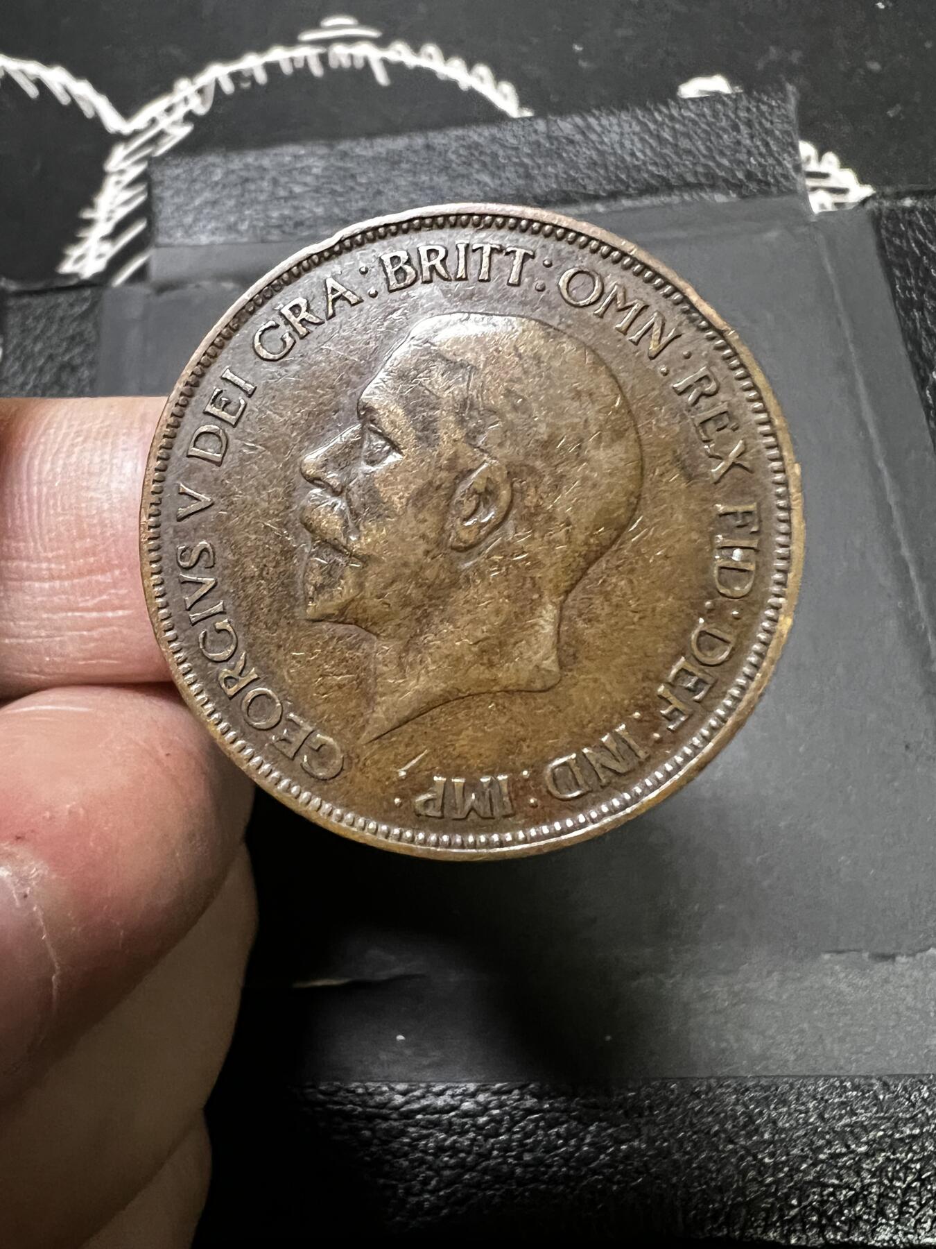 聚福钱庄~世界钱币第一期 新店开业 全场包邮 欢迎参拍 英国1934年乔治五世1便士大铜币