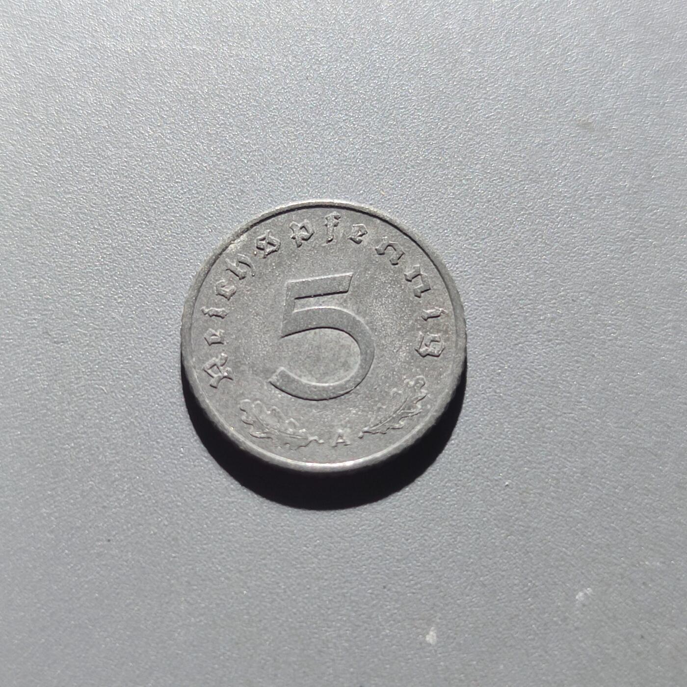PCAI钱币19-229  各类硬币小专场 1941年德国5芬尼
