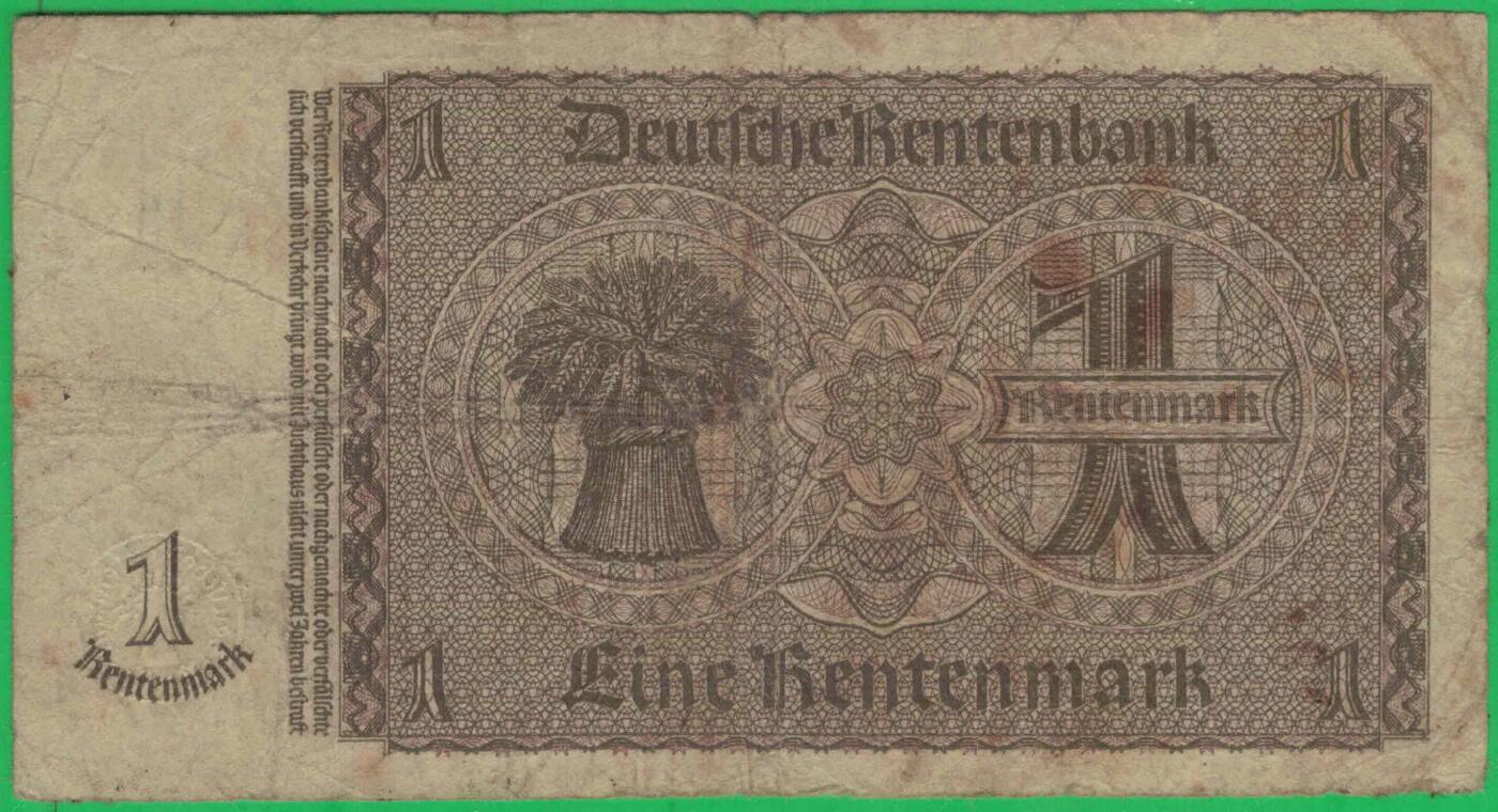 德国1937年1地租马克 P-173b 八位号码 无4 八品 实物图