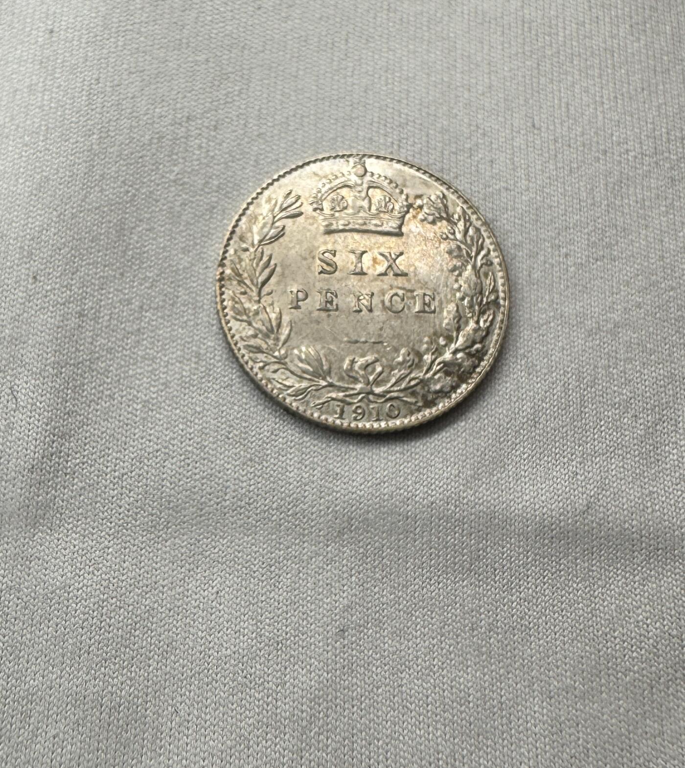 “一元初始，万象更新”新年新铺开张（第5期） 英国1910年爱德华七世六便士，少见年份，少见好品