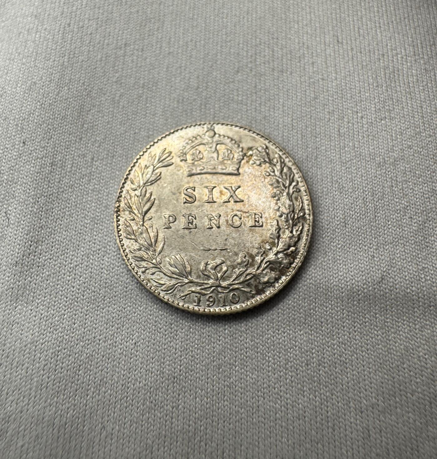 “一元初始，万象更新”新年新铺开张（第5期） 英国1910年爱德华七世六便士，少见年份，少见好品