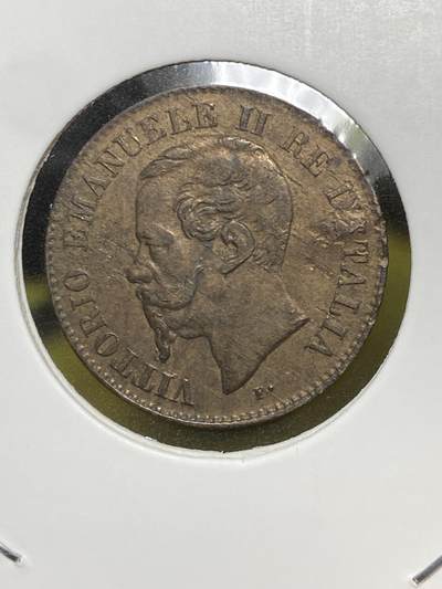 2025年第七场(总第三十三场）外国好品散币(免佣金) - 意大利1867年2分(意大利统一后首任国王:维托里奥·埃马努埃莱二世在位，M版关门年仅发行2年。有小伤，轻微不平)