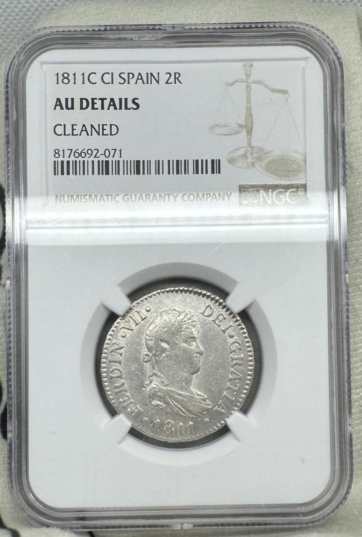 “一元初始，万象更新”新年新铺开张（第5期） NGC-AUD 1911年西班牙斐迪南七世2里亚尔