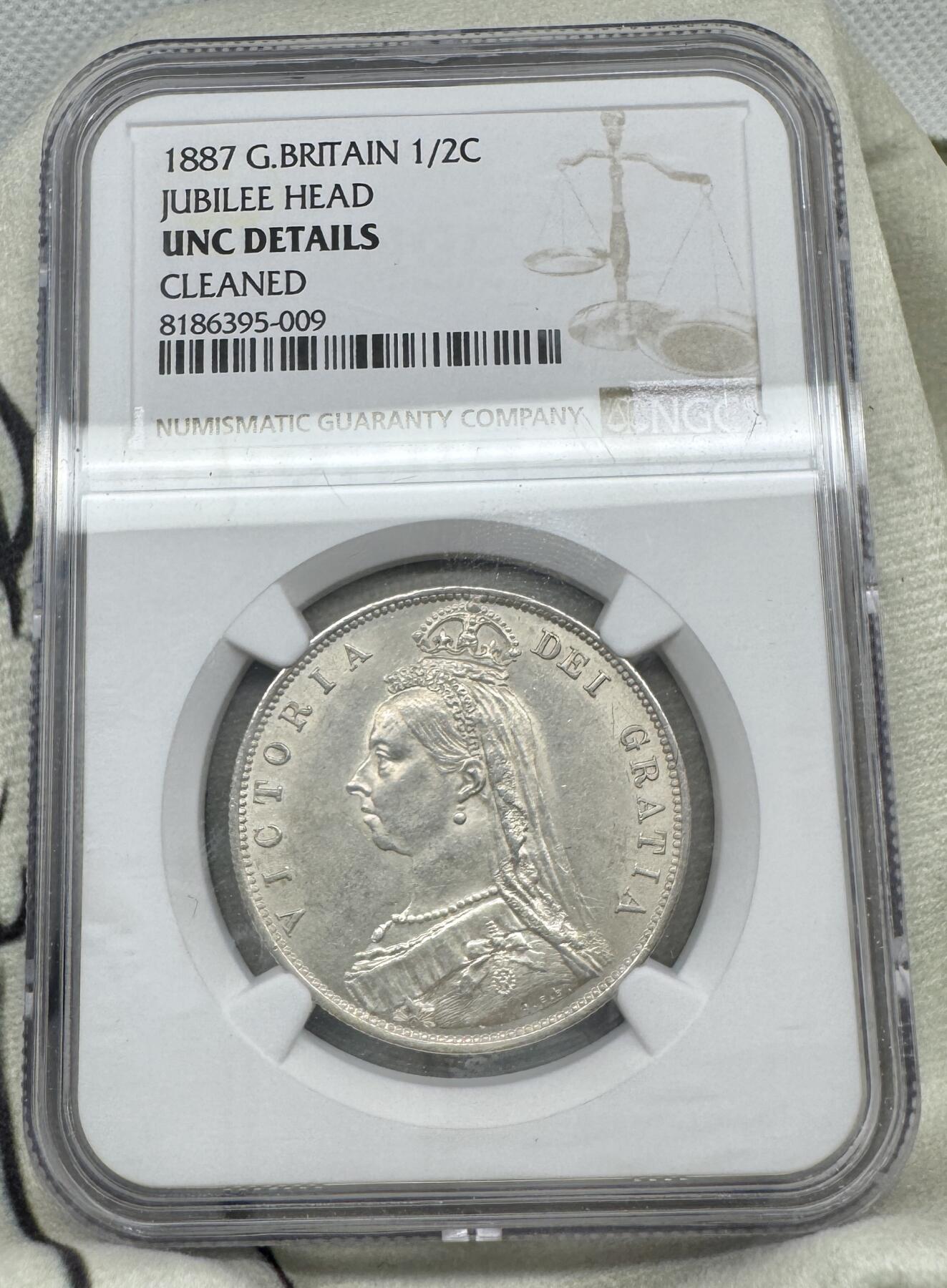 “一元初始，万象更新”新年新铺开张（第5期） NGC-UNCD 1887年英国半克朗，强转光，可以再拿去搏分