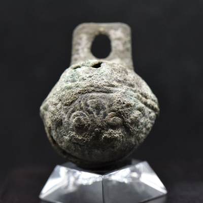 【良泉】【直播场】第二十四期，3月6日晚19.30点开拍！181组，古希腊 古罗马 拜占庭 古波斯 古印度 伊斯兰等 古代钱币杂项专场  - 年代不定【西域】虎头铃铛，35.2克