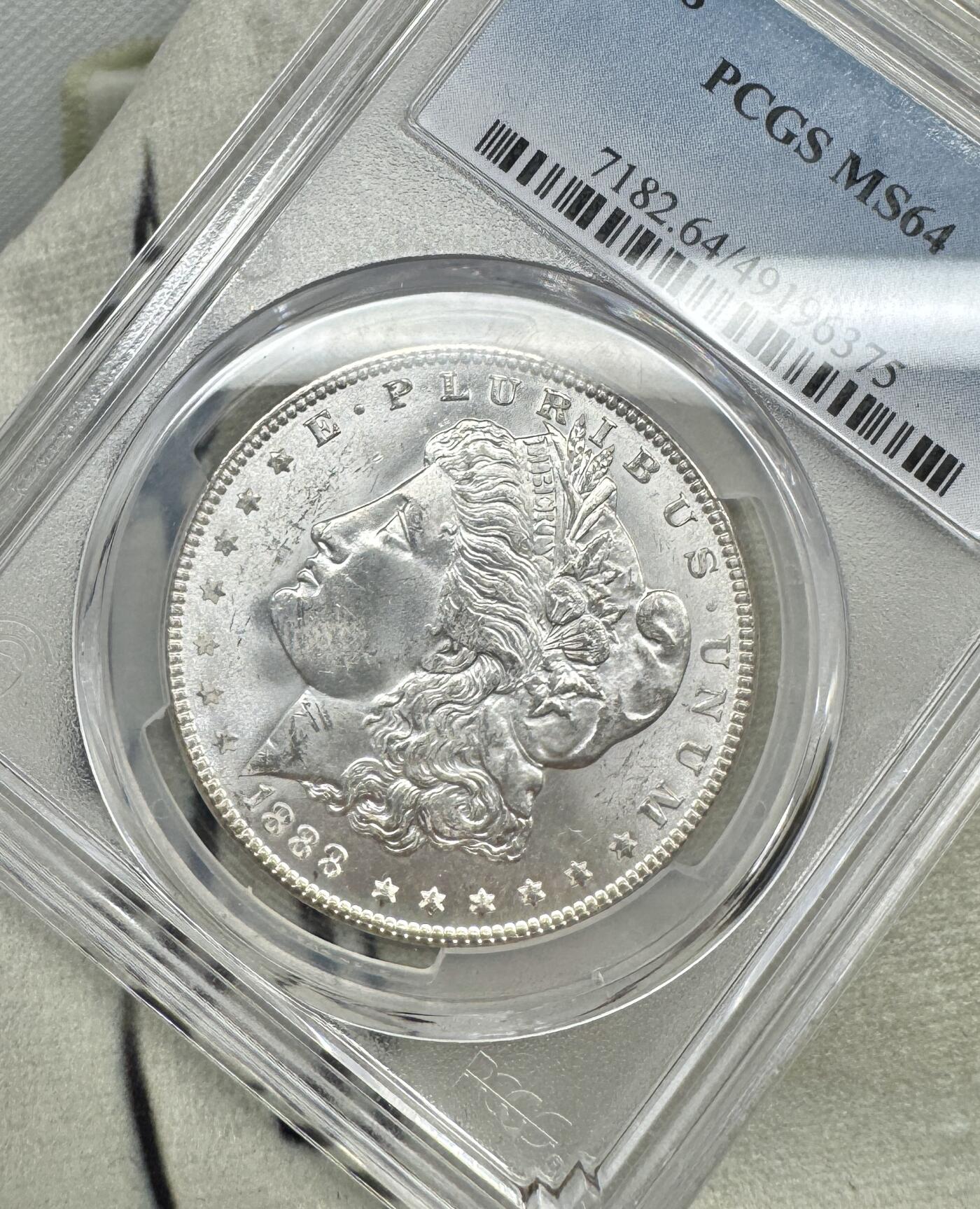 “一元初始，万象更新”新年新铺开张（第5期） NGC-MS64 1888年美国摩根，超强转光亮眼