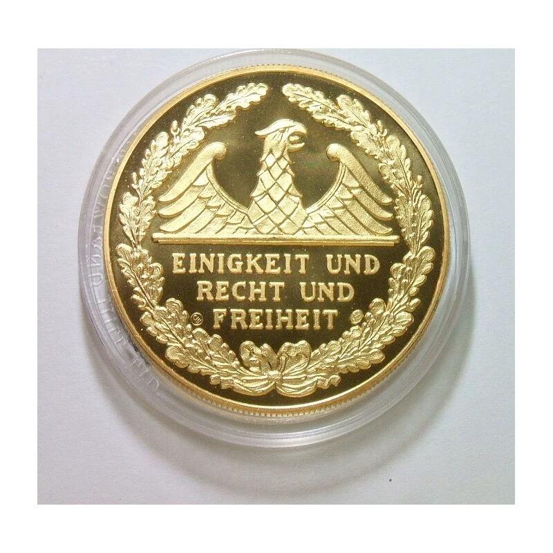 法兰克王国查理曼大帝+鹰徽 高浮雕精制大镀金章 40MM