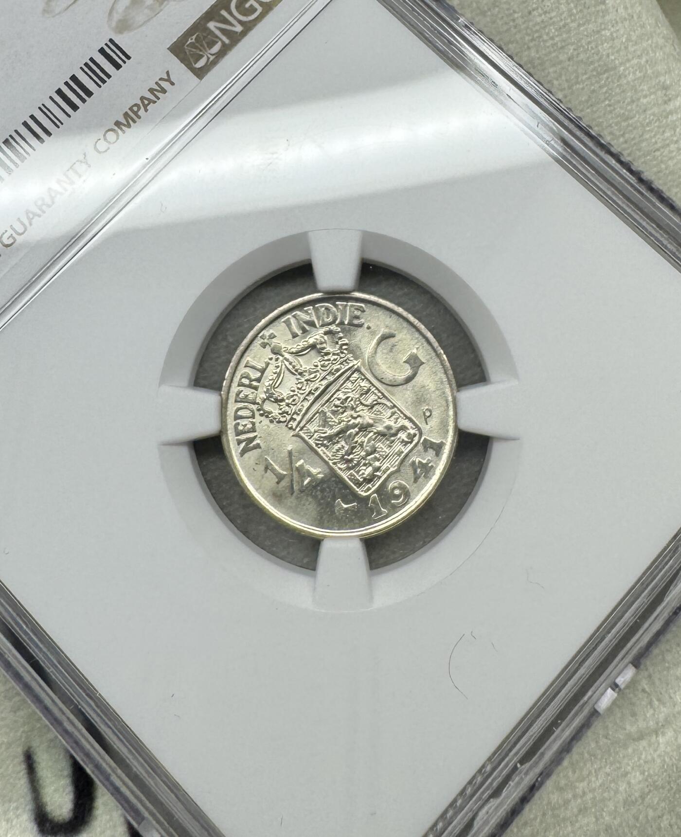 “一元初始，万象更新”新年新铺开张（第5期） NGC-MS65 1941年P版荷属东印度1/4盾