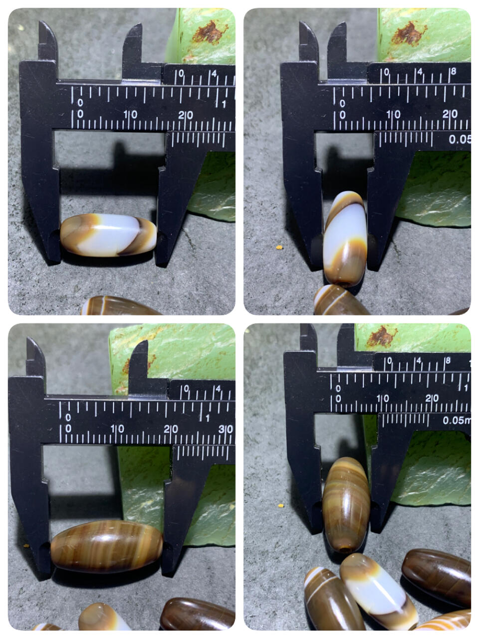 千层纹缠丝玛瑙通货桶珠5颗