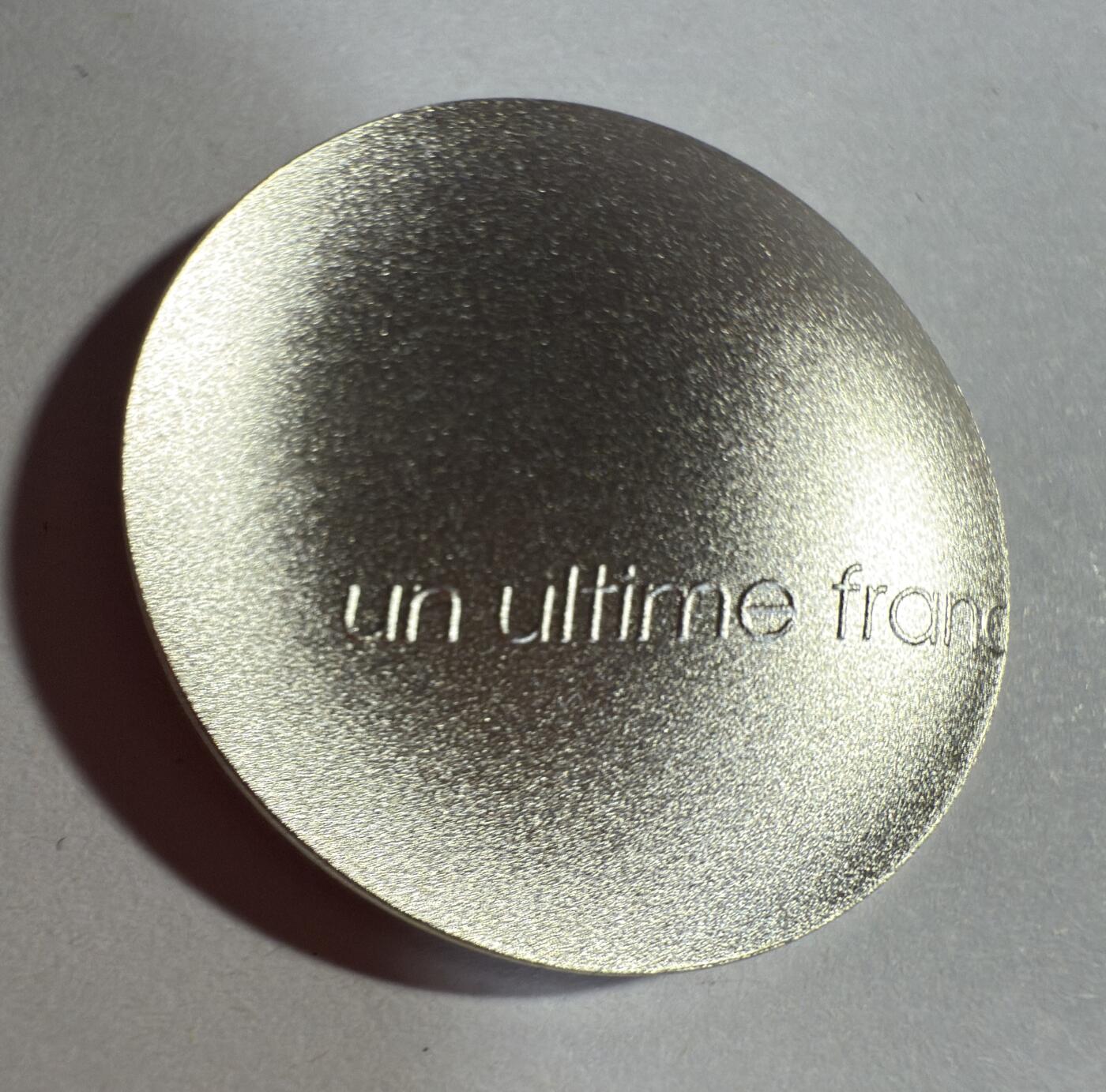 S&S Numismatic世界钱币-拍卖 第114期  获奖币*法国2001年 最后的法郎 1法郎波浪形纪念银币 裸币无包装