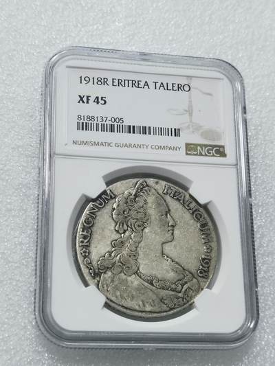 天下钱庄专场欢迎参拍 - NGC XF45 1918年厄立特里亚1泰勒大银币