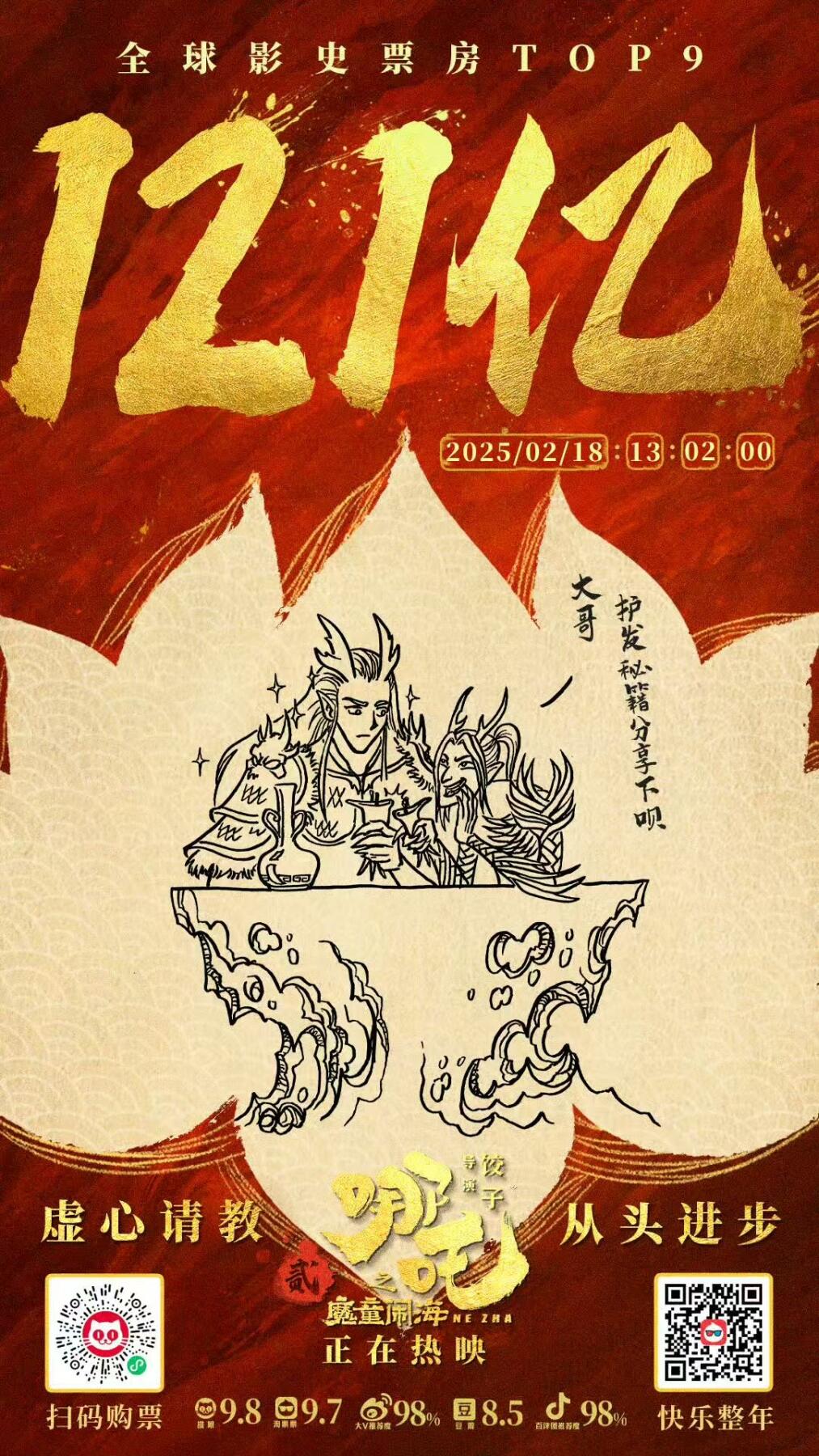 零元拍：导演饺子亲笔签名《哪吒2：魔童闹海》IMAX原版海报！尺寸A3