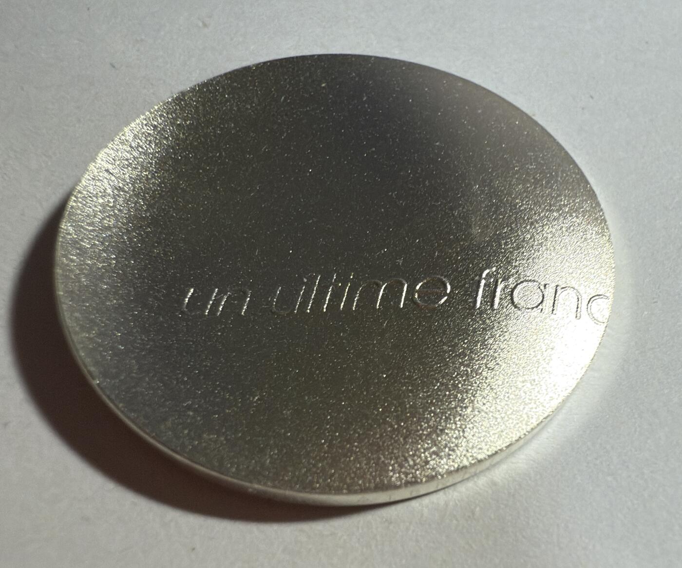 S&S Numismatic世界钱币-拍卖 第114期  获奖币*法国2001年 最后的法郎 1法郎波浪形纪念银币 裸币无包装