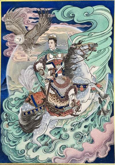 白泽拍卖卡牌手绘专场第13期（昨夜一霎雨，天意苏群物） - 2024 冯涛手绘画 三色三娘之寒夜三娘 尺寸：27cm*38cm