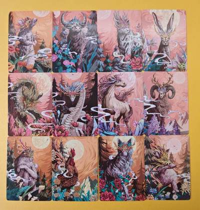 趣卡卡拍No.23期（无佣金免手续费，分享成交有奖） - 【普卡】星宿文创-十二生肖-生肖花语一套12张