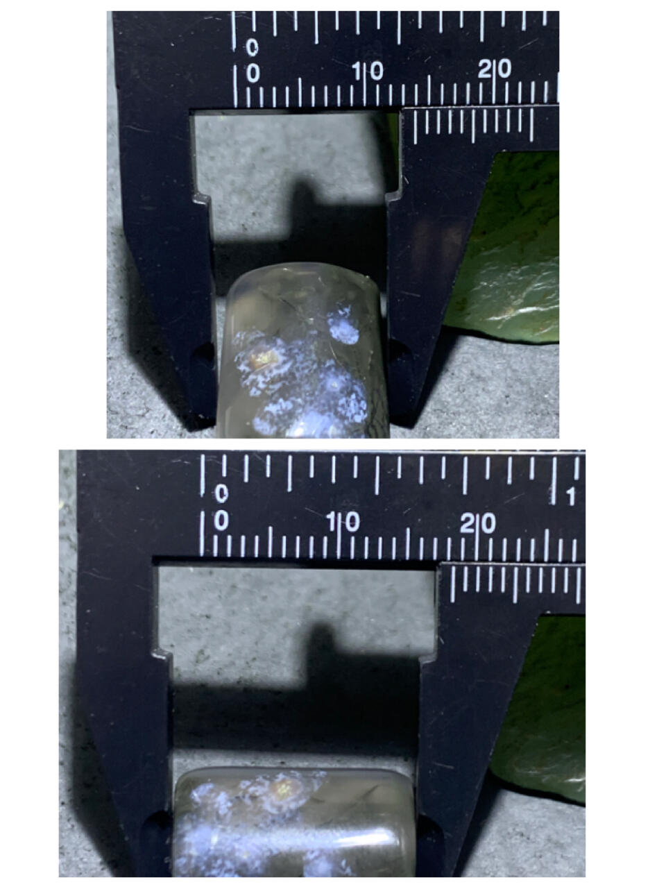 冰透高玉化草花纹黑玛瑙通货戒面一个