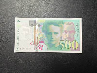 法国 1994年 末版 500法郎纸币 全新UNC - 法国 1994年 末版 500法郎纸币 全新UNC