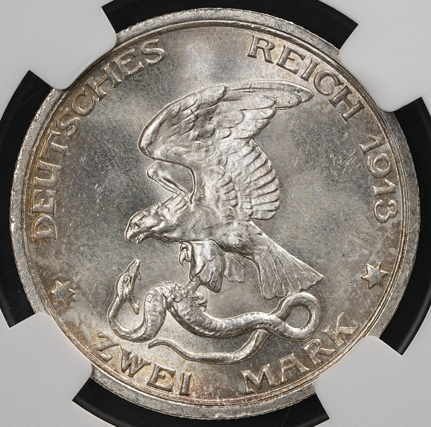 修遠堂世界钱币第五十八期 NGC MS66 1913年普鲁士战胜拿破仑百年纪念2马克银币 高分极美品