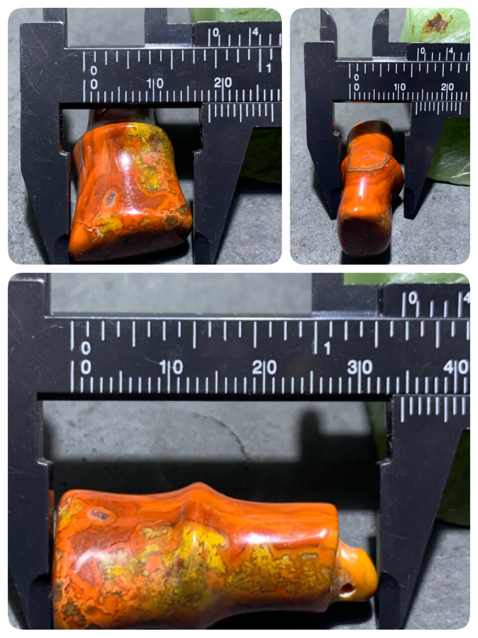 精美高润度草花纹战国红玛瑙雕刻竹节吊坠一个，