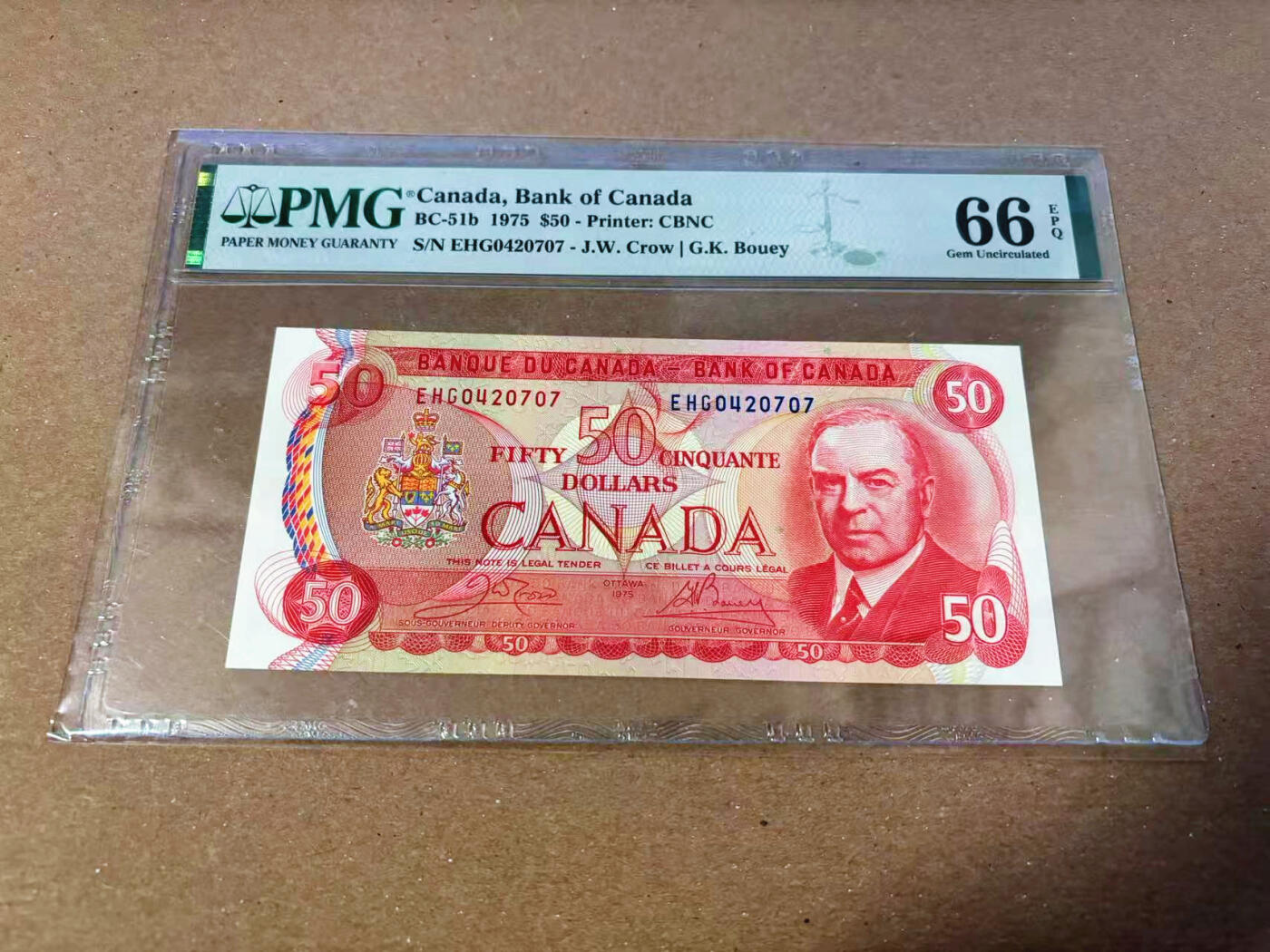 【Blue Auction】✨世界纸币精拍第622期【精】 加拿大 1975年50元 PMG66EPQ 