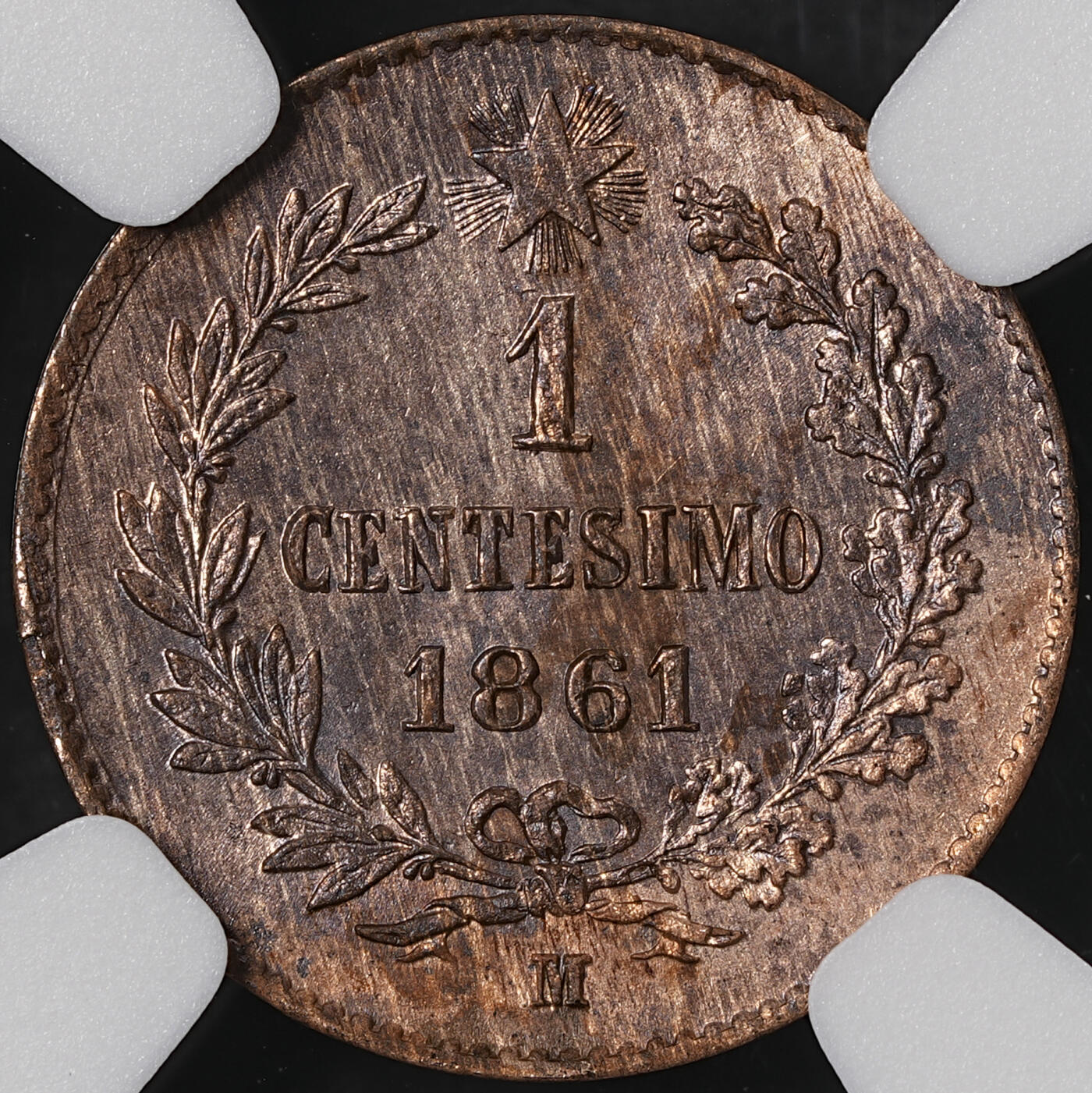 修遠堂世界钱币第五十八期 NGC MS63RB 1861年意大利1分铜币