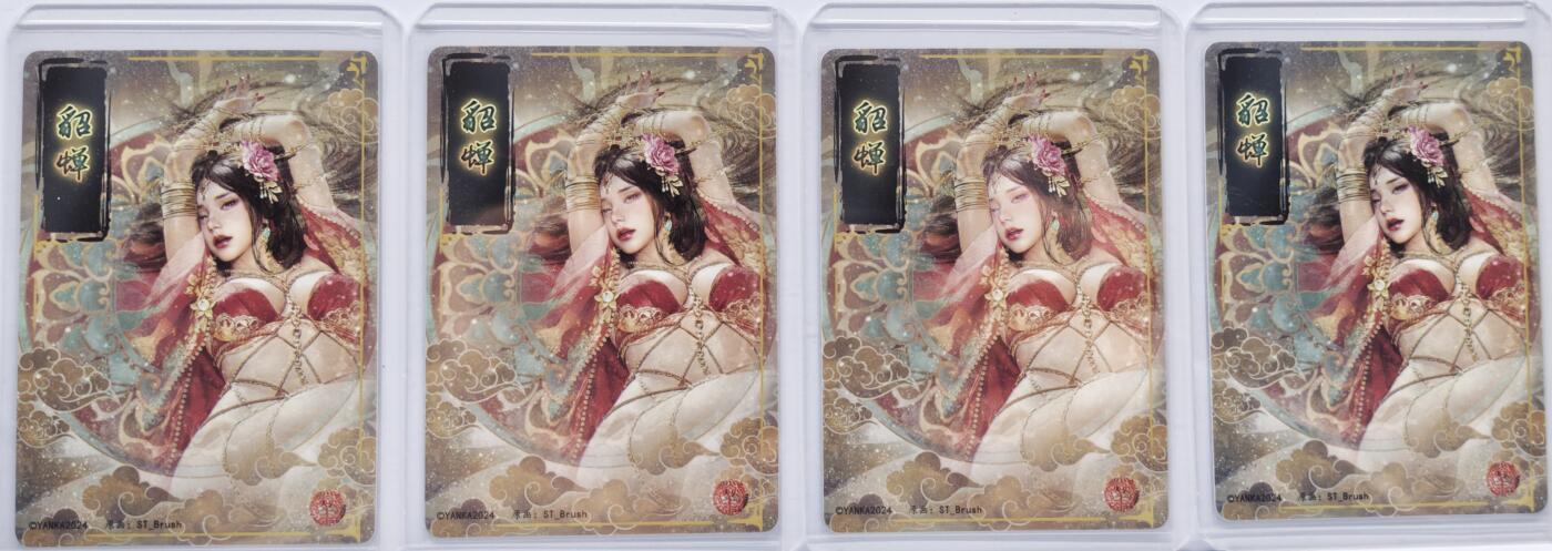 白泽拍卖卡牌手绘专场第13期（昨夜一霎雨，天意苏群物） 2024 焱卡文化 貂蝉4宫 粗闪 卡夹封装