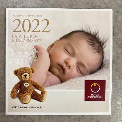 康怡轩钱币【世界流通币 套币 年版币 专场】第442期 - 2022年奥地利发行新生儿3.88欧元硬币套装-特殊未流通