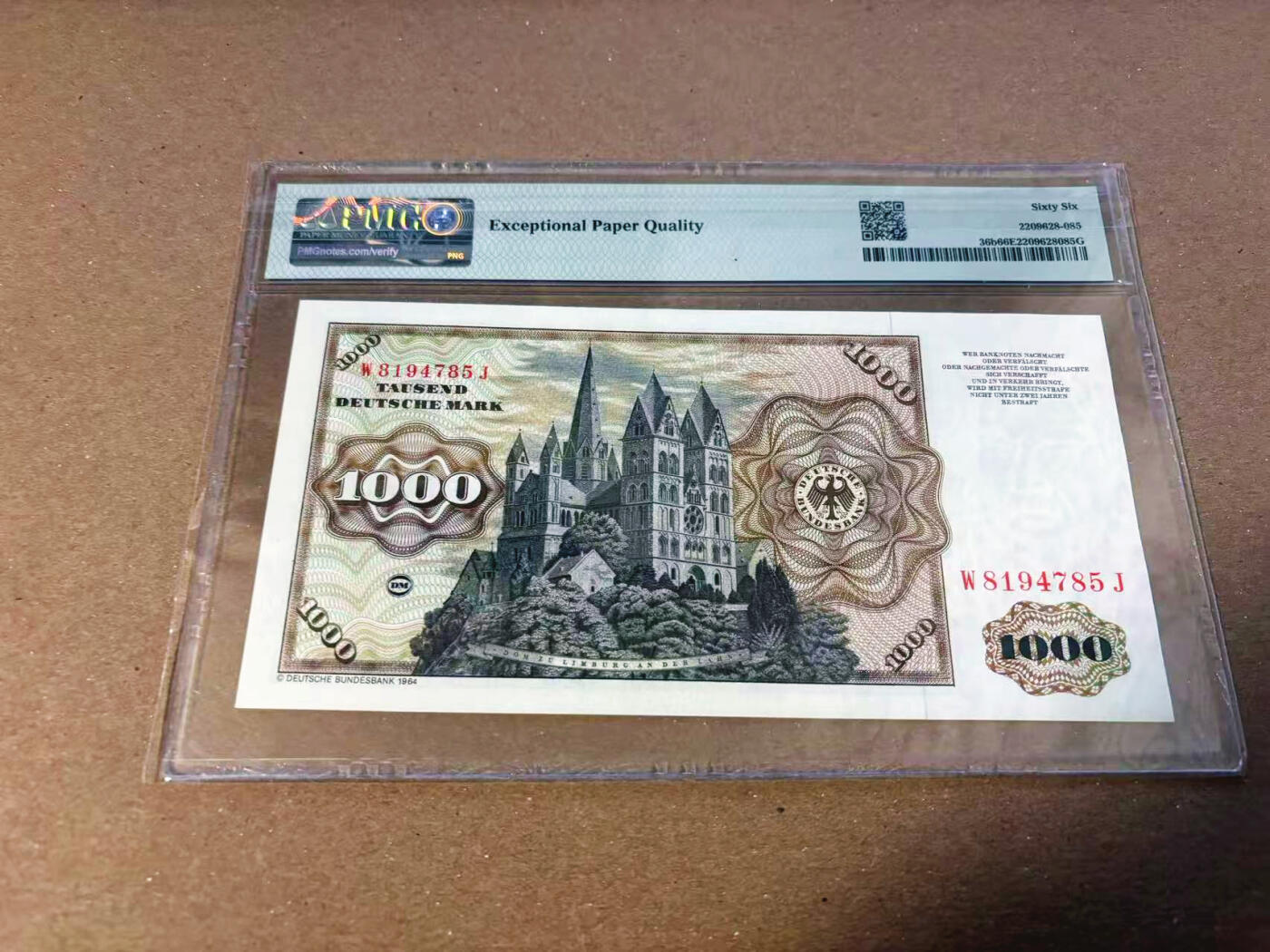 【Blue Auction】✨世界纸币精拍第622期【精】   德国 1980年1000马克 经典舍那 雕刻精美 PMG66EPQ  
