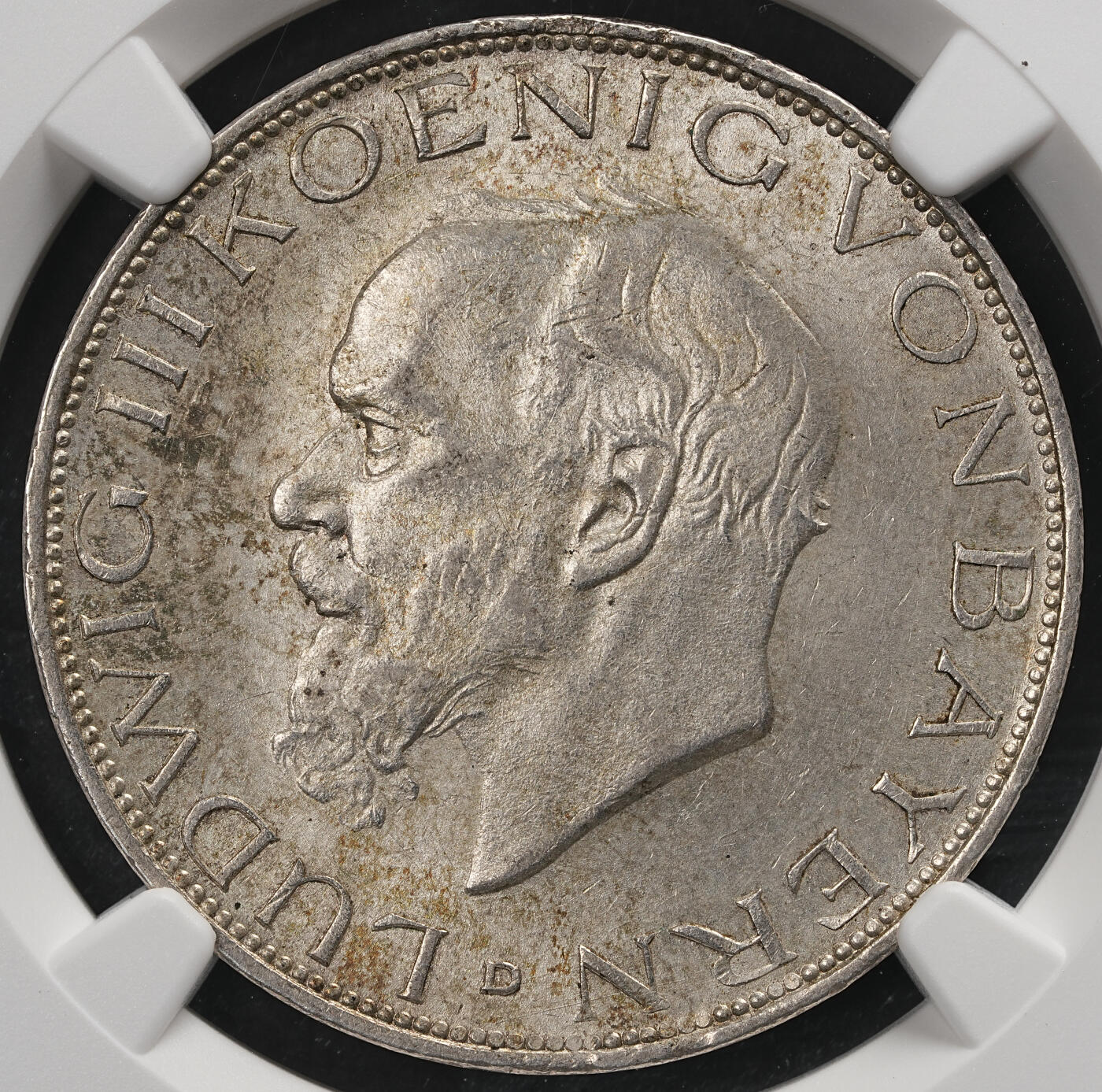 修遠堂世界钱币第五十八期 NGC MS63 1914年巴伐利亚3马克银币 流通马克MS较少见