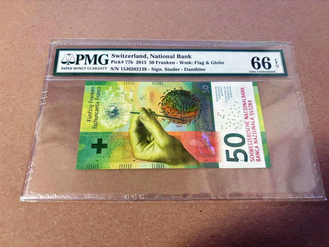 【Blue Auction】✨世界纸币精拍第622期【精】 【无47】瑞士 2015年50法郎 PMG66EPQ 