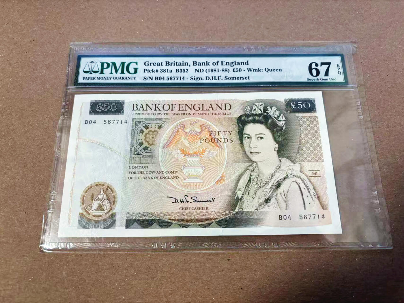 【Blue Auction】✨世界纸币精拍第622期【精】 【a版】英国 1981-88年50镑 PMG67EPQ 高分老壳