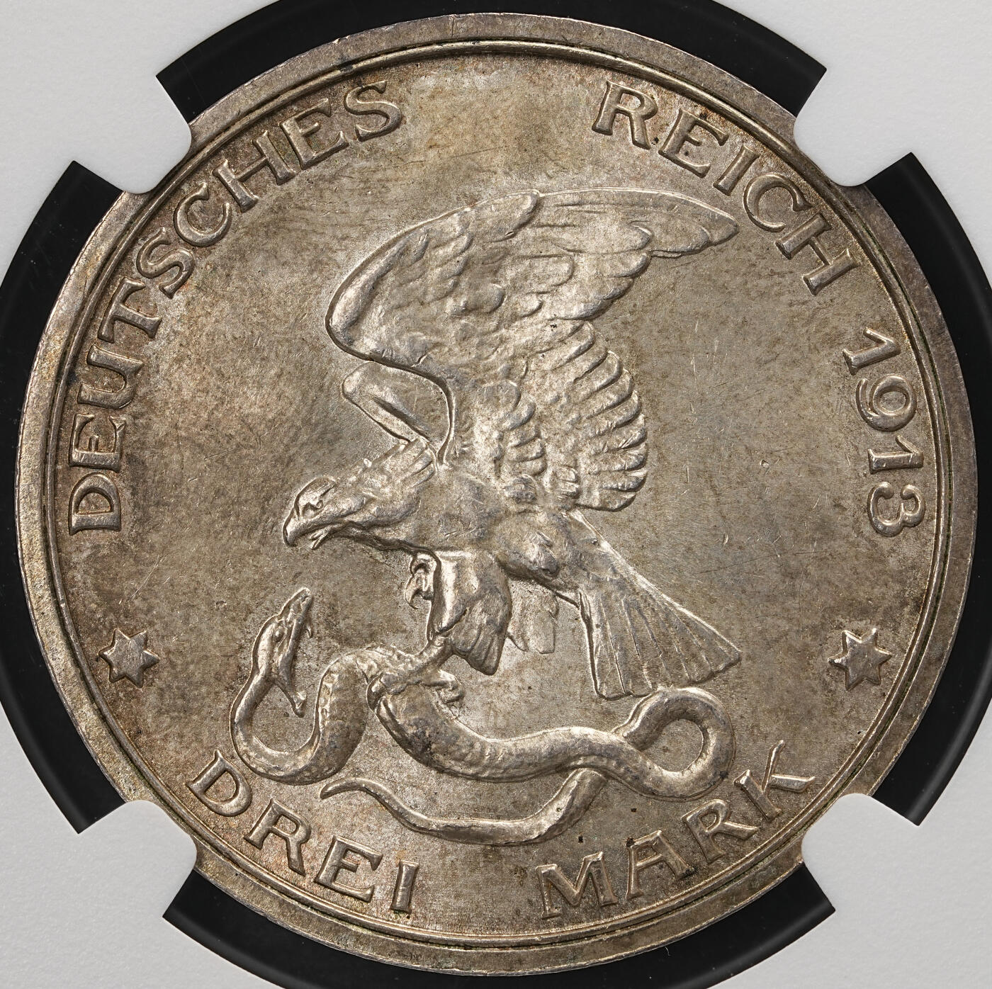 修遠堂世界钱币第五十八期 NGC MS66 1913年普鲁士战胜拿破仑百年纪念3马克银币 高分极美品