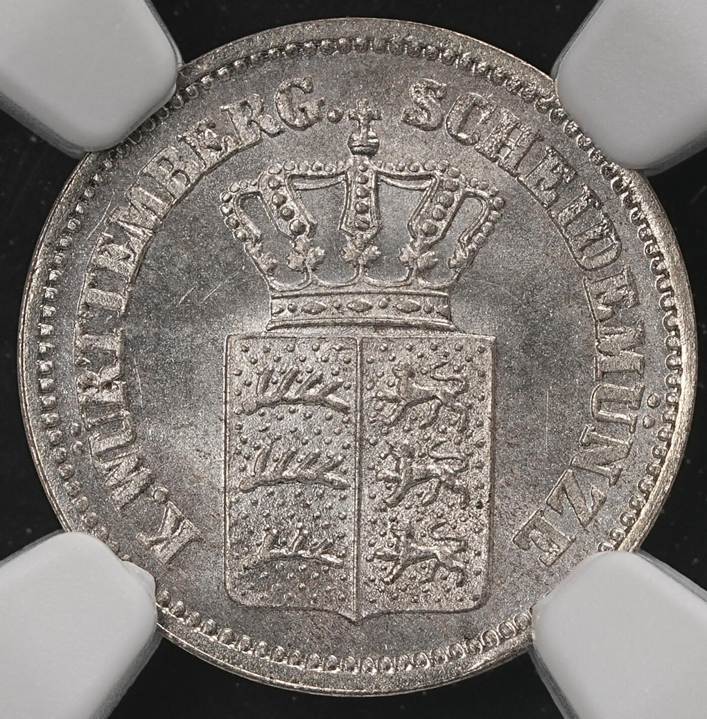 修遠堂世界钱币第五十八期 NGC MS66 1872年符腾堡1克鲁泽银币