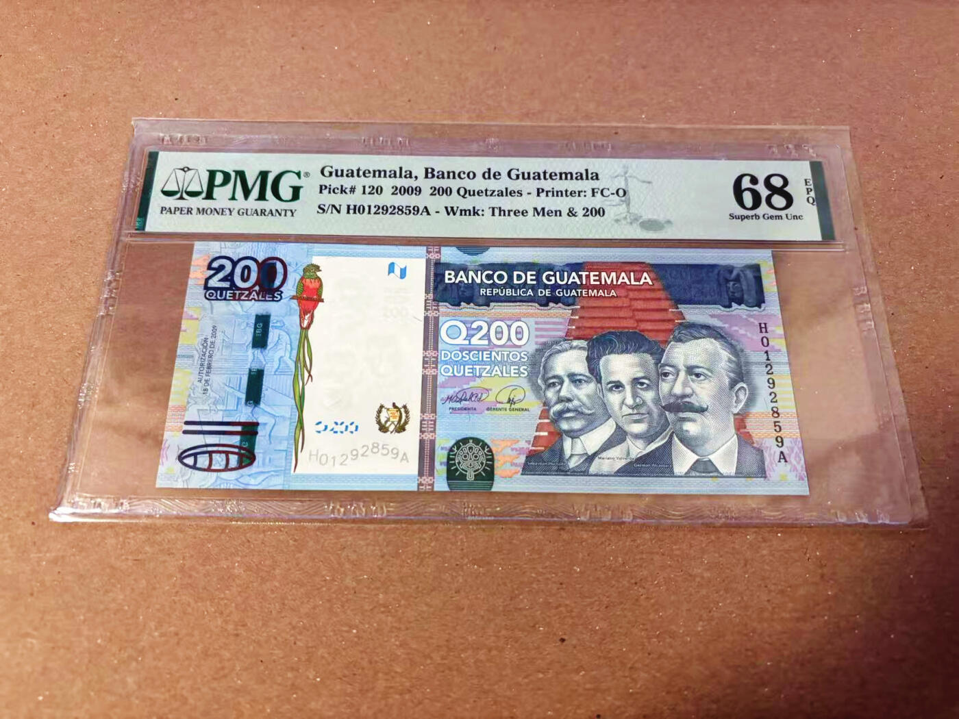 【Blue Auction】✨世界纸币精拍第622期【精】 【无47】危地马拉 2009年200格查尔 PMG68EPQ 超高分