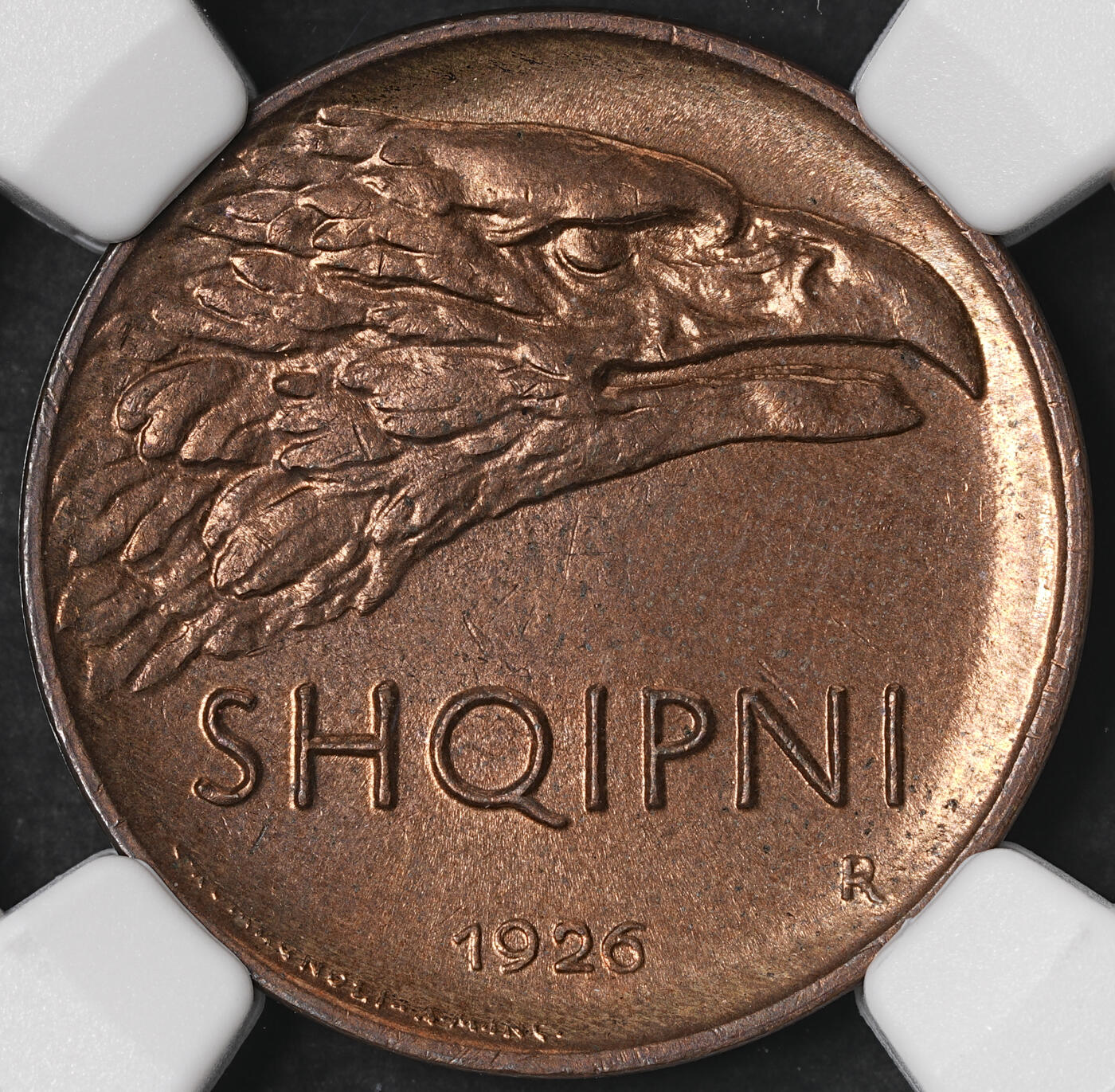 修遠堂世界钱币第五十八期 NGC MS64RB 1926年阿尔巴尼亚10 QINDAR LEKU铜币 少见品种